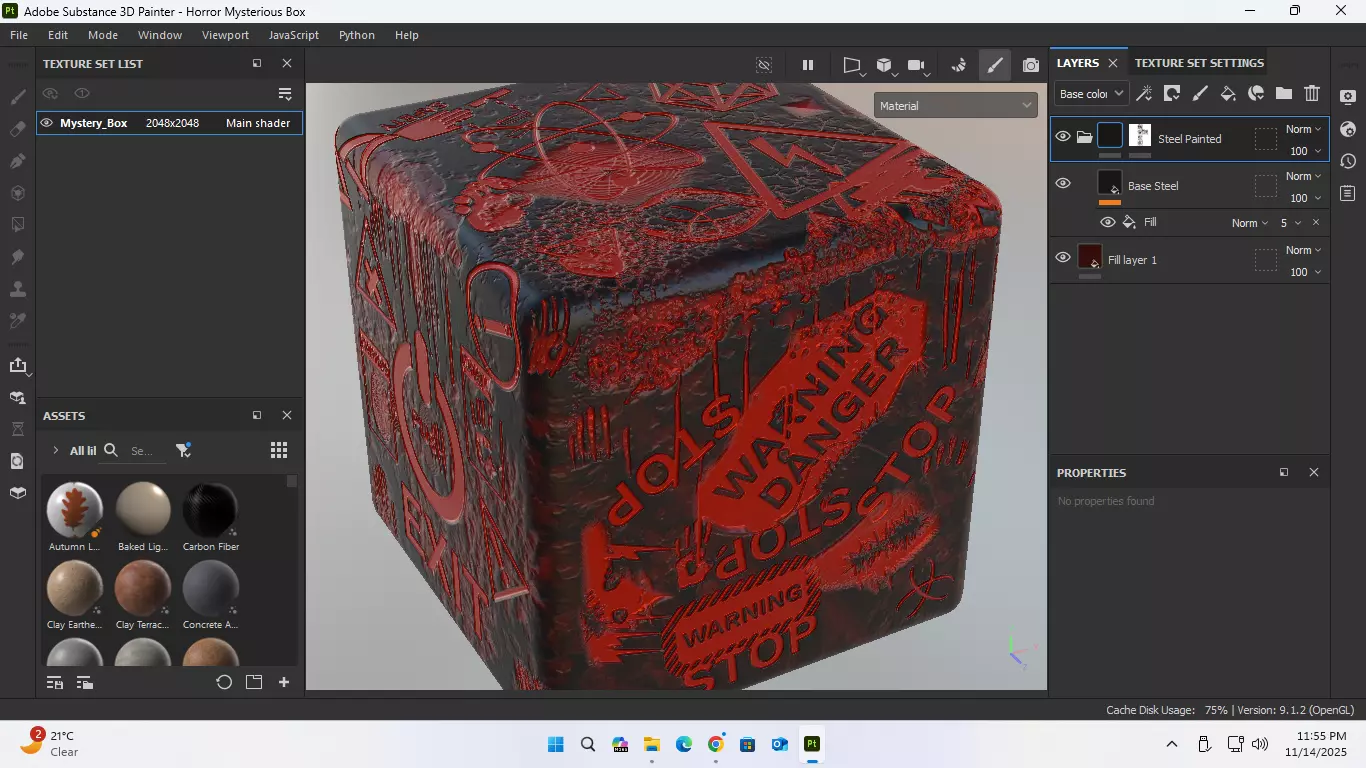 Horror Mysterious Box Dark Grunge PBR 3D Model Low-poly 3D model_16