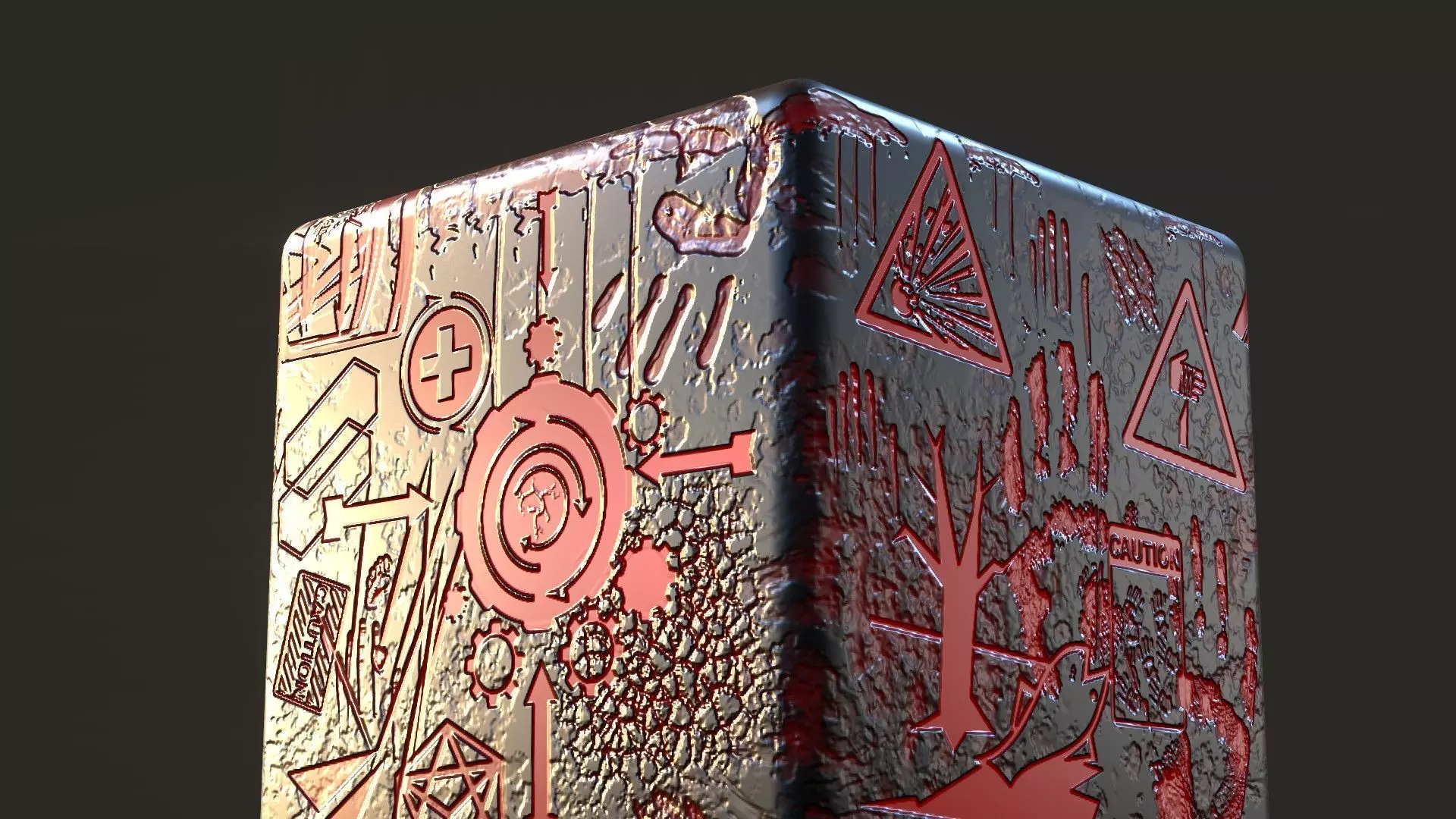 Horror Mysterious Box Dark Grunge PBR 3D Model Low-poly 3D model_14