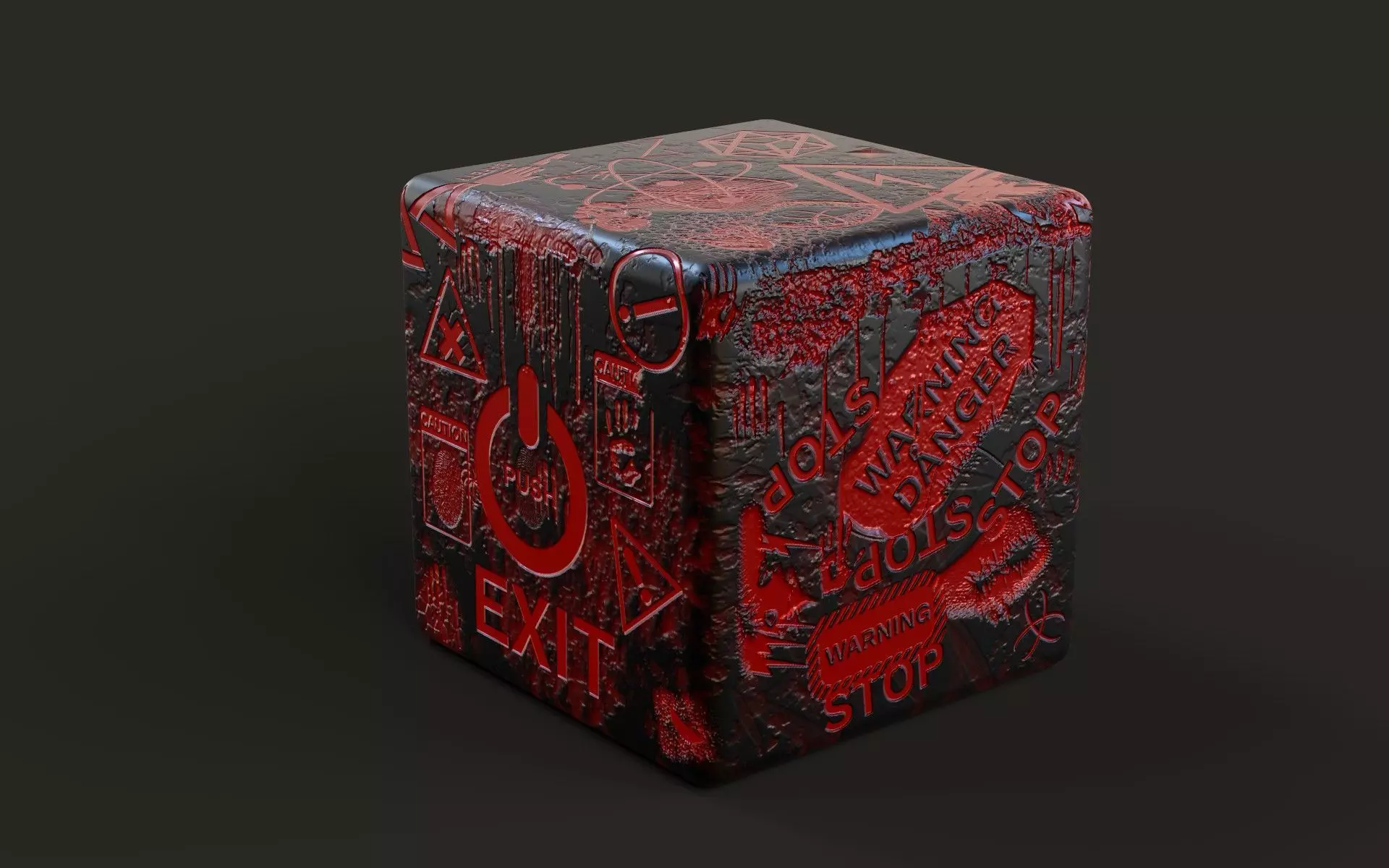 Horror Mysterious Box Dark Grunge PBR 3D Model Low-poly 3D model_5