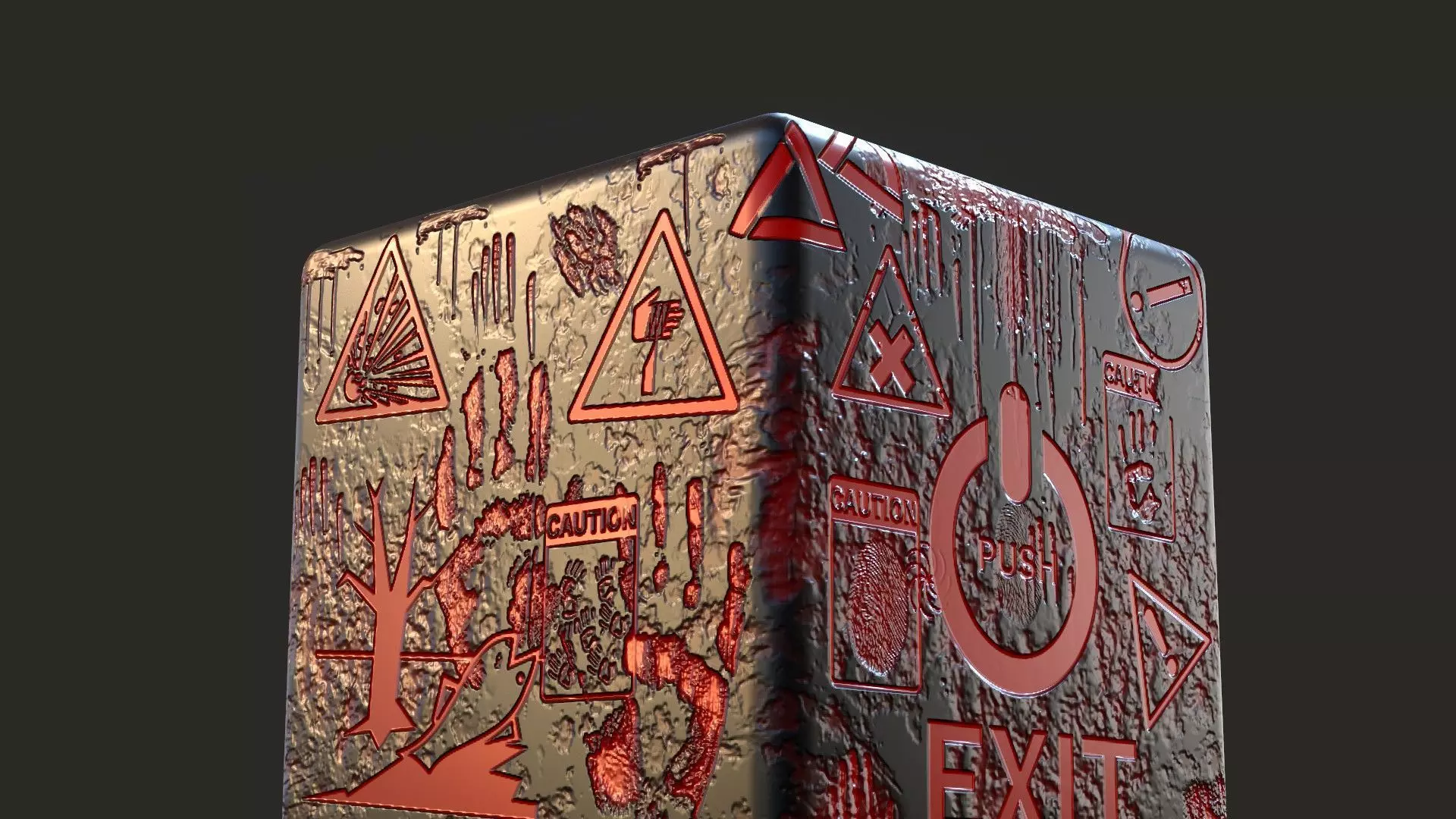 Horror Mysterious Box Dark Grunge PBR 3D Model Low-poly 3D model_1