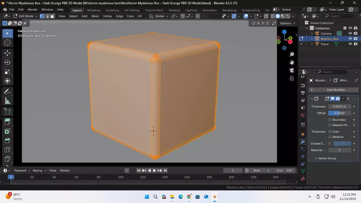 Horror Mysterious Box Dark Grunge PBR 3D Model Low-poly 3D model_10