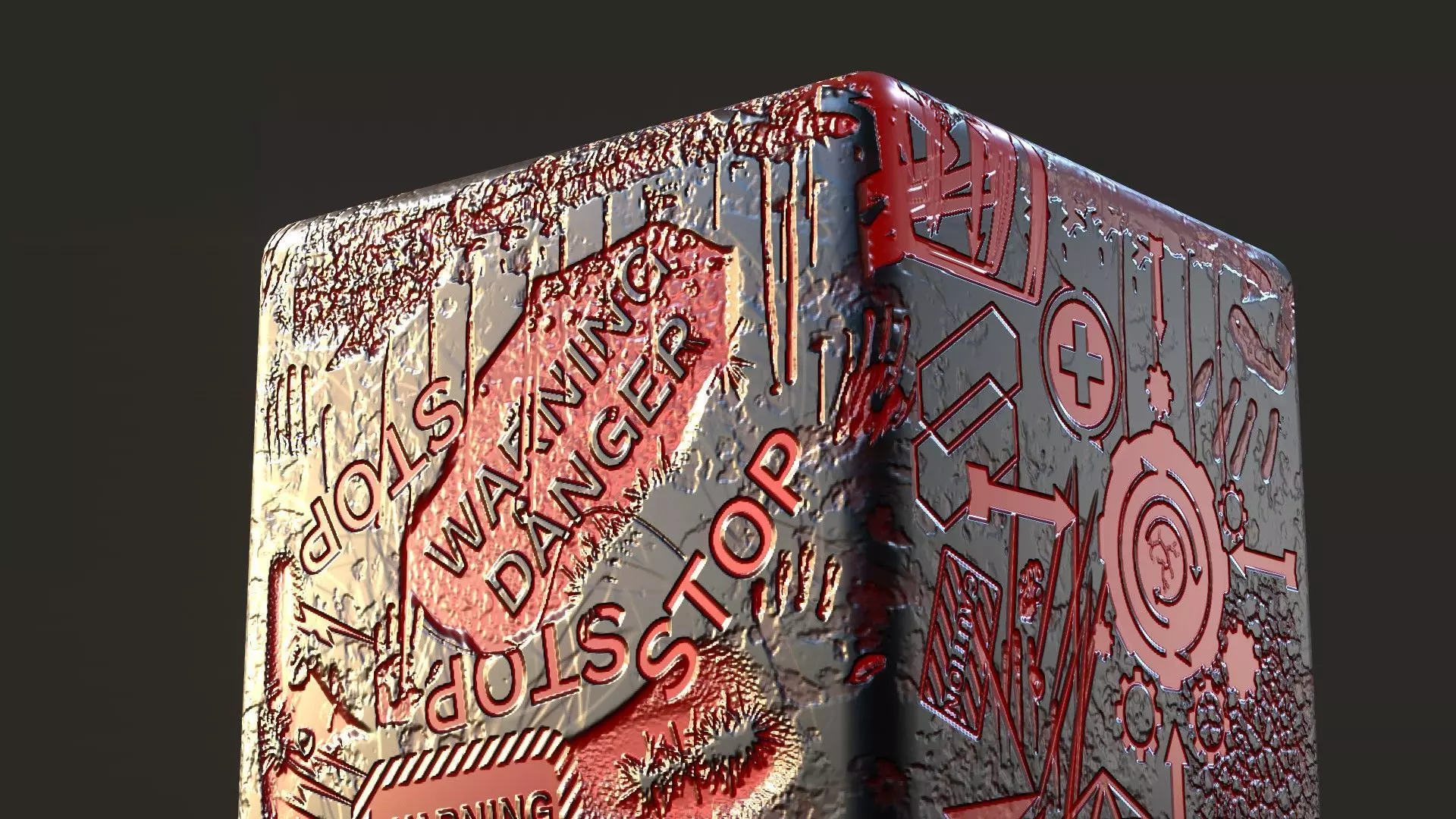 Horror Mysterious Box Dark Grunge PBR 3D Model Low-poly 3D model_13
