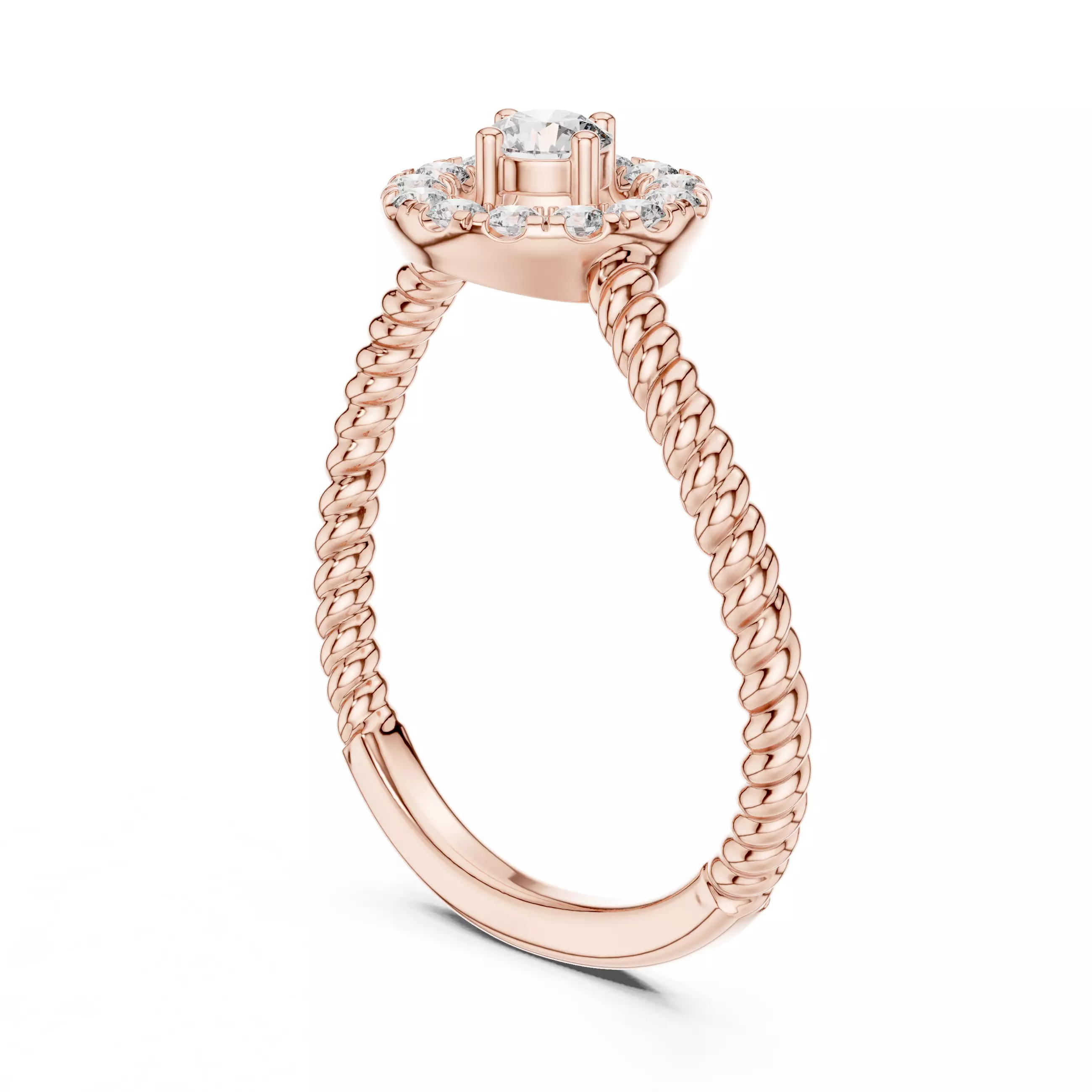 Round Diamond Solitaire Ring 3D print model_8