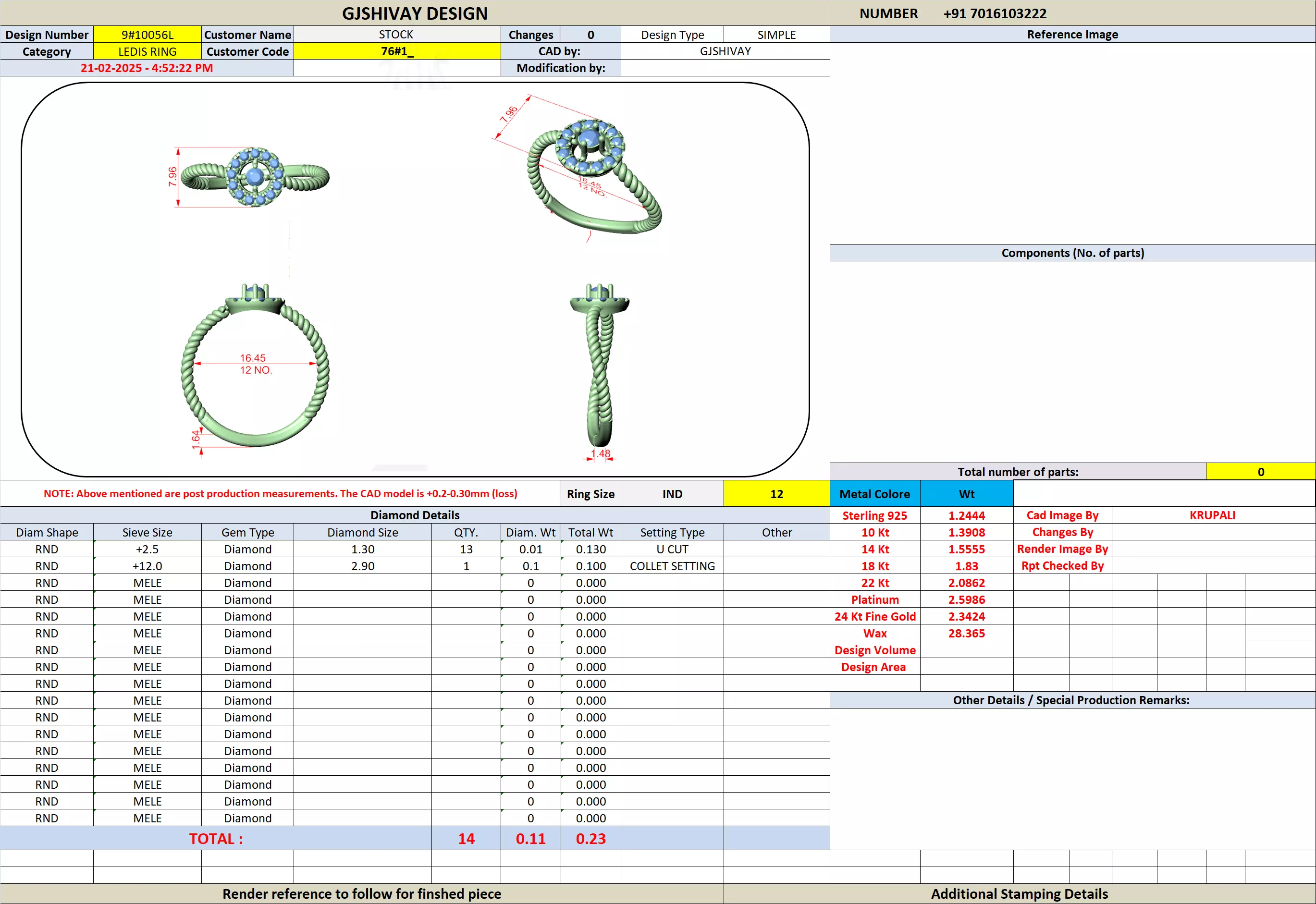Round Diamond Solitaire Ring 3D print model_7