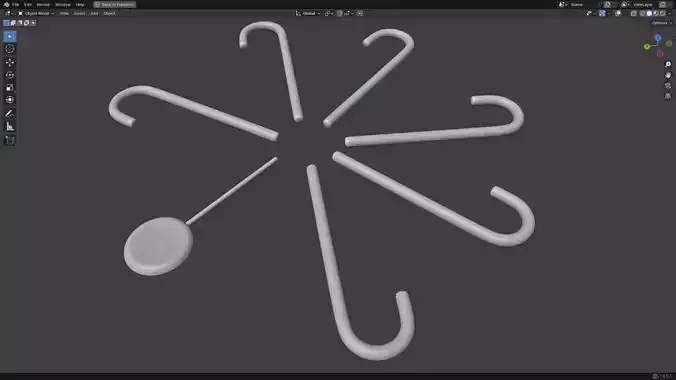 Christmas Candy Cane PBR 3D model 5