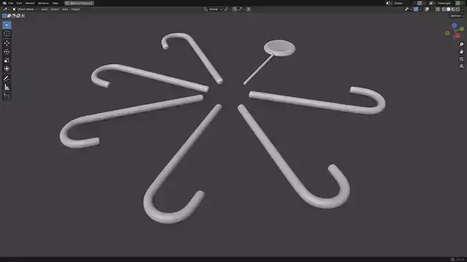 Christmas Candy Cane PBR 3D model 7