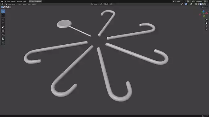Christmas Candy Cane PBR 3D model 6