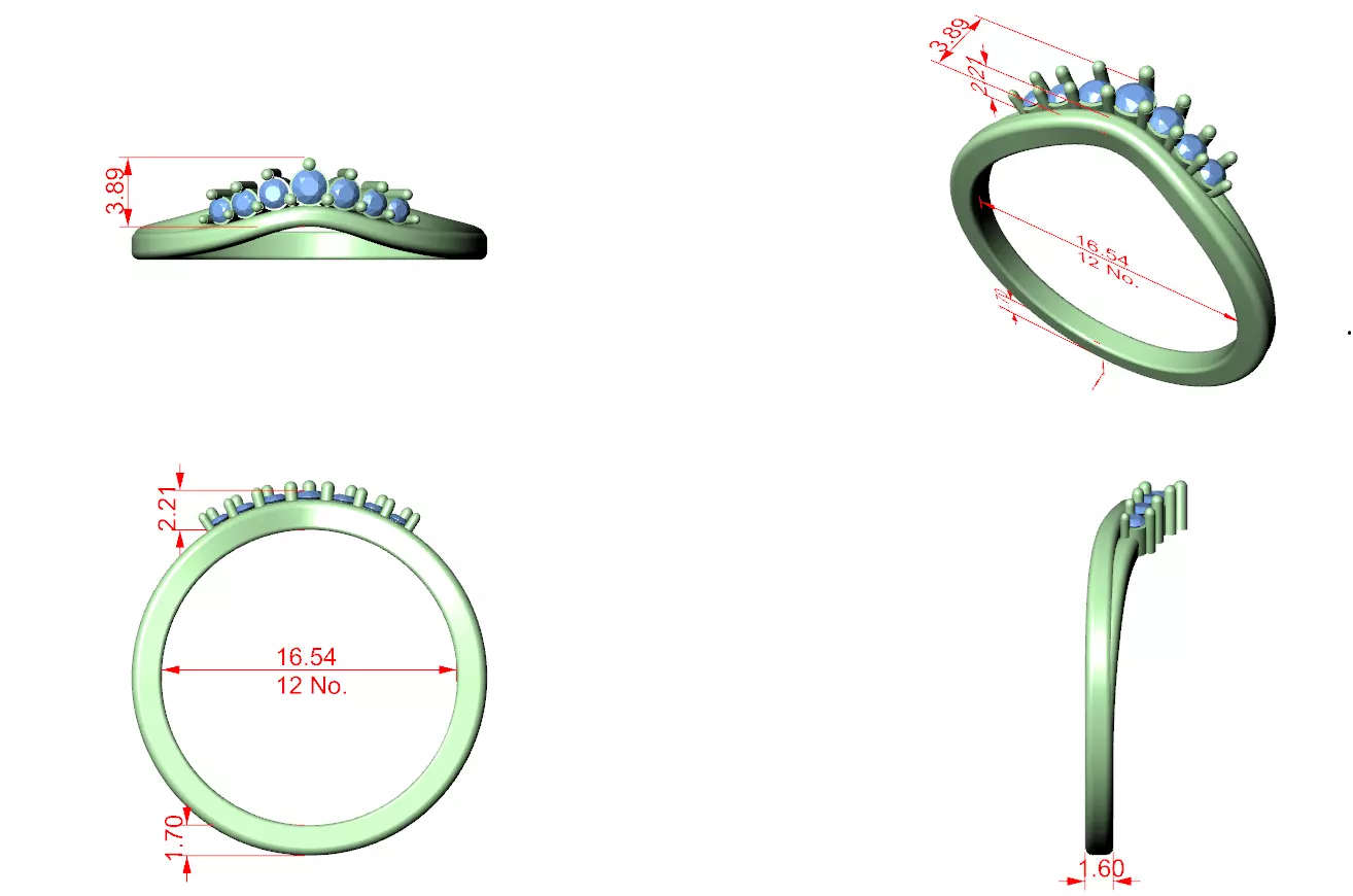 Round Diamond Ring 3D print model_6