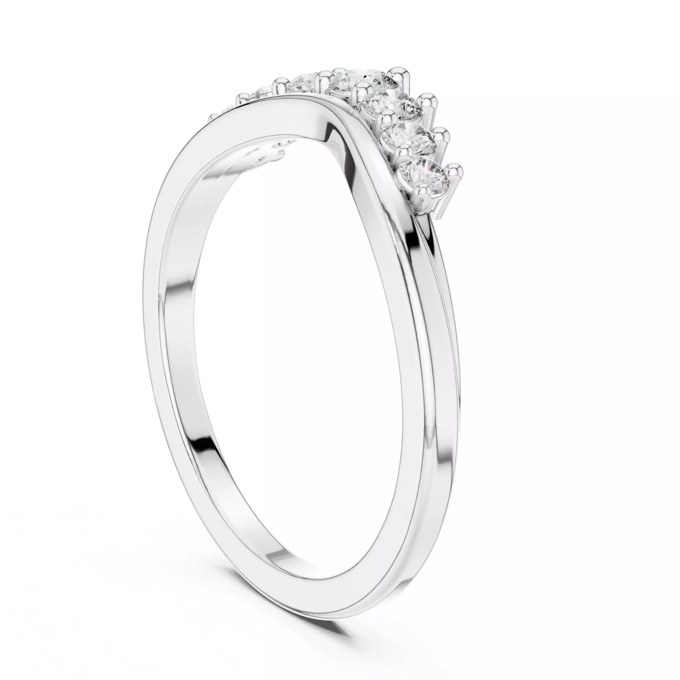 Round Diamond Ring 3D print model_10