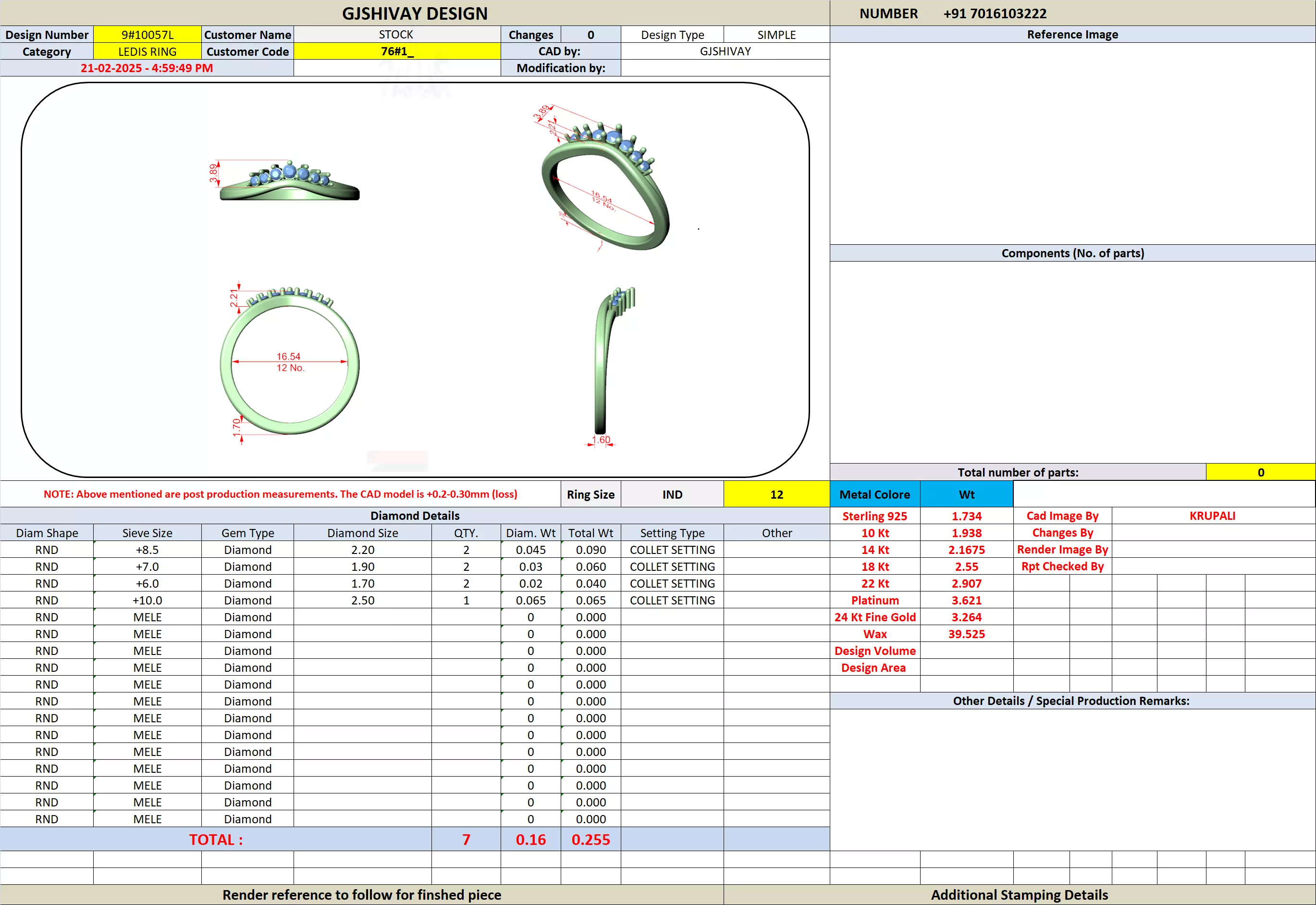 Round Diamond Ring 3D print model_7