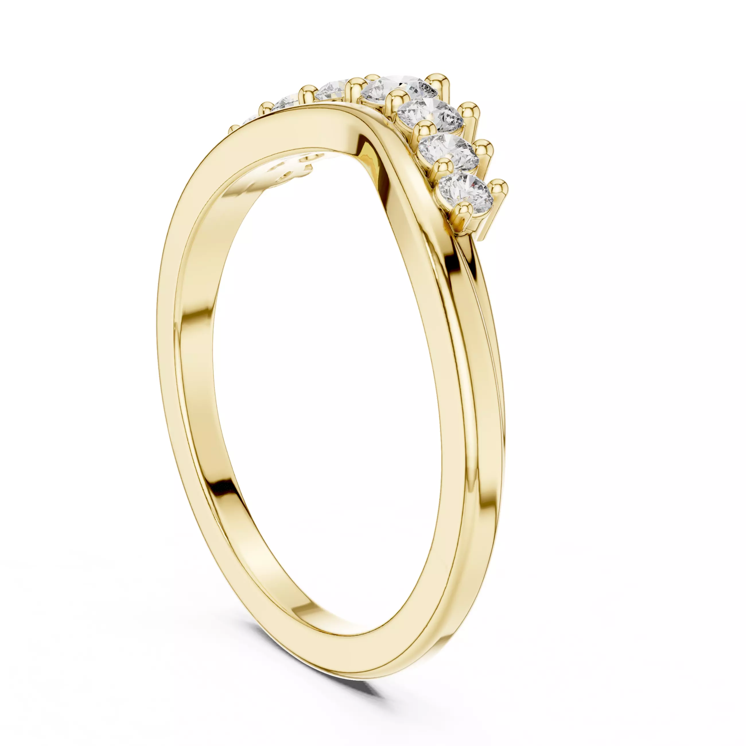 Round Diamond Ring 3D print model_12