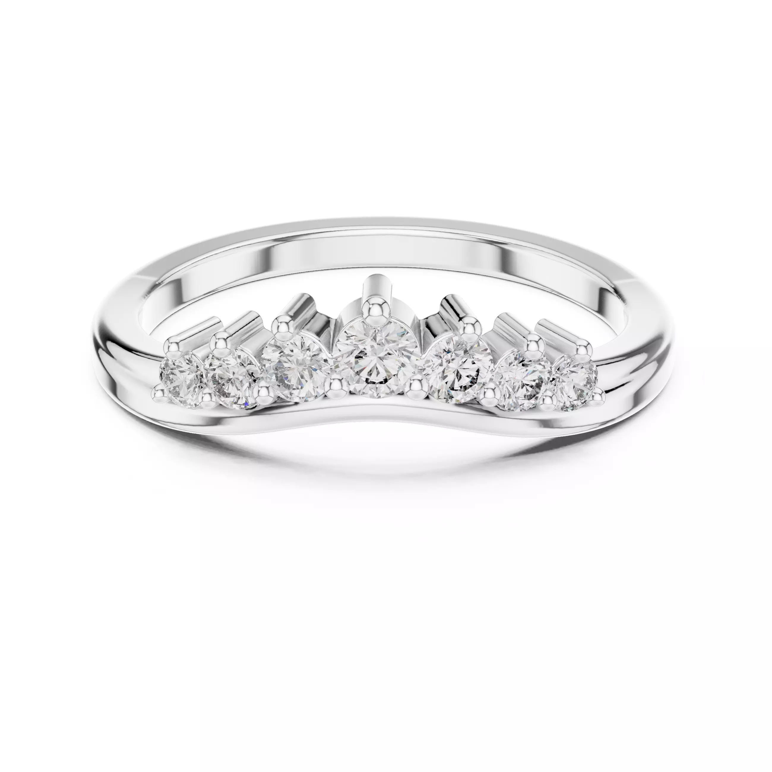 Round Diamond Ring 3D print model_3