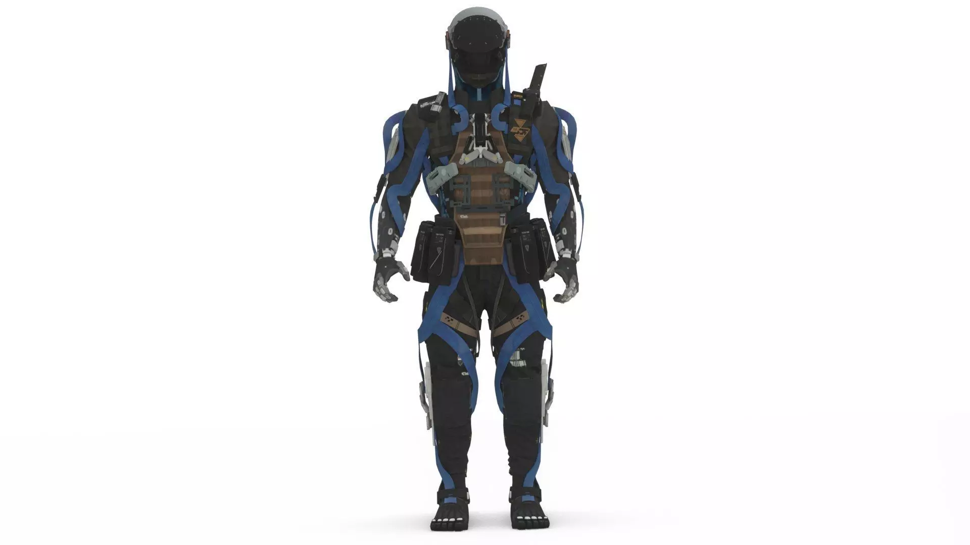 Heavy Combat Mech 3D Model Rigged for Game Engines Animation 3D model_0