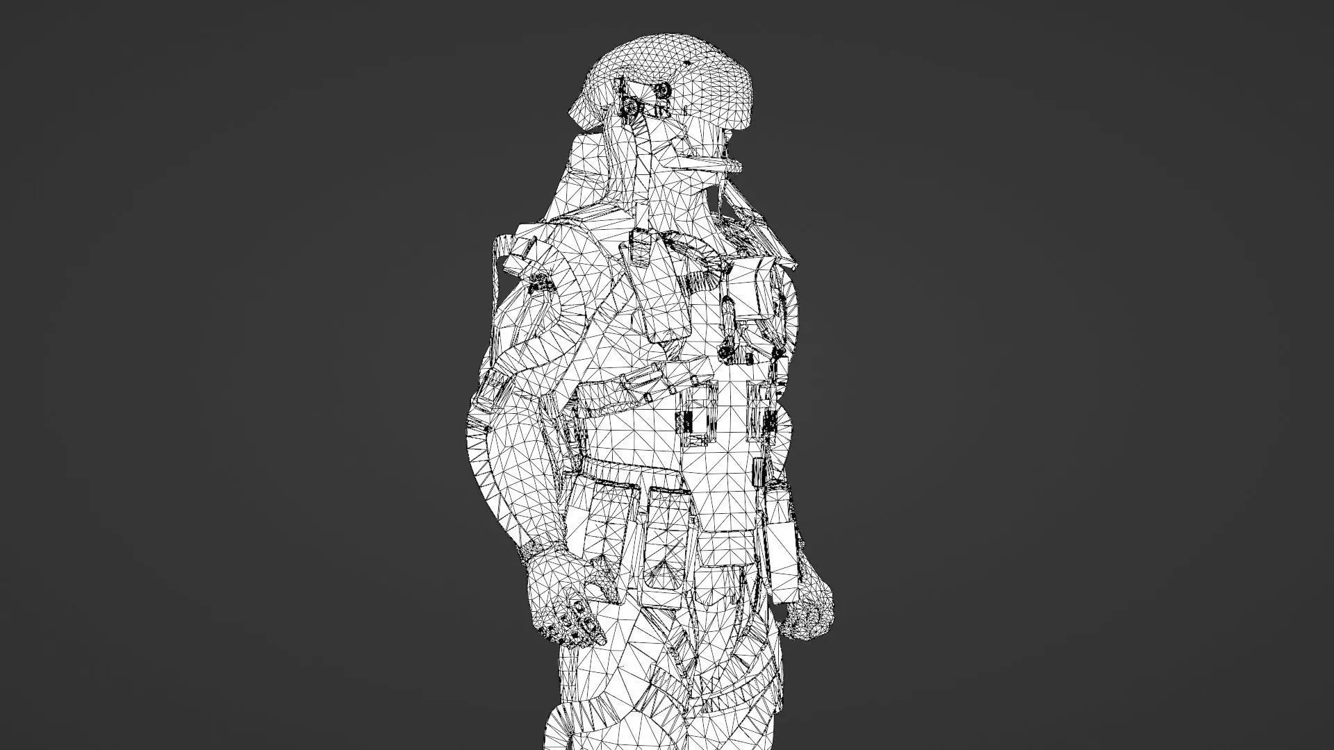 Heavy Combat Mech 3D Model Rigged for Game Engines Animation 3D model_26