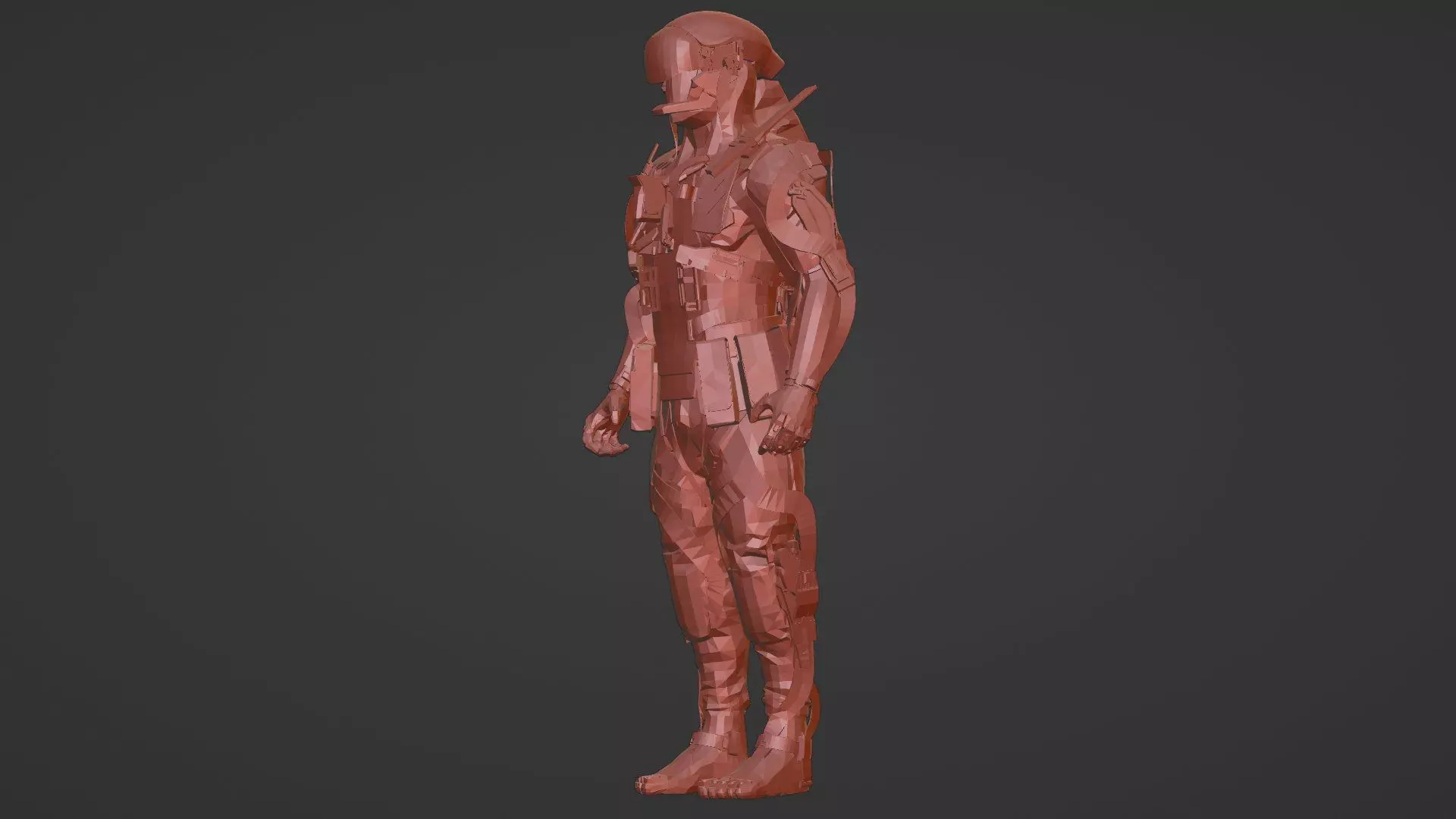 Heavy Combat Mech 3D Model Rigged for Game Engines Animation 3D model_12