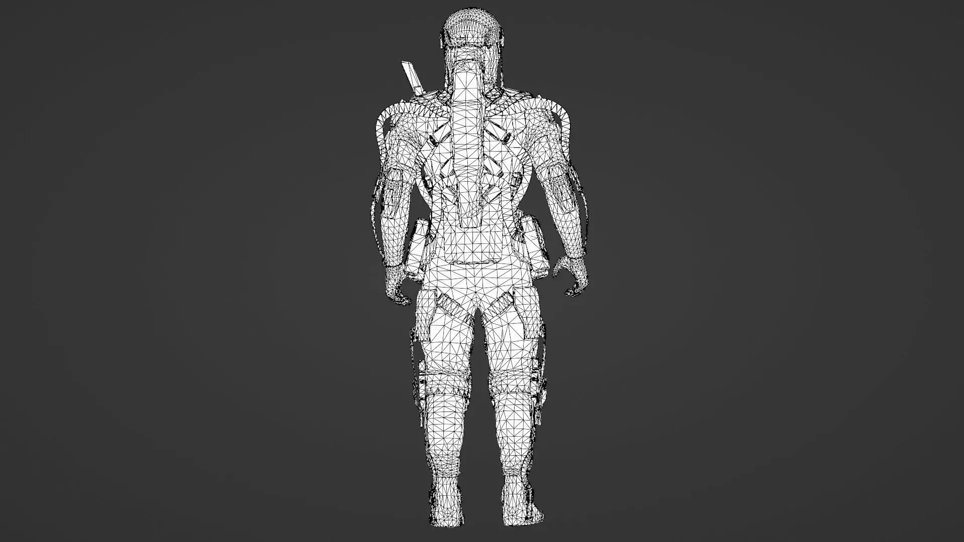 Heavy Combat Mech 3D Model Rigged for Game Engines Animation 3D model_29
