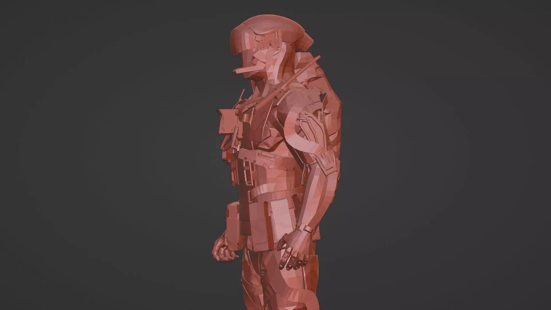Heavy Combat Mech 3D Model Rigged for Game Engines Animation 3D model_21
