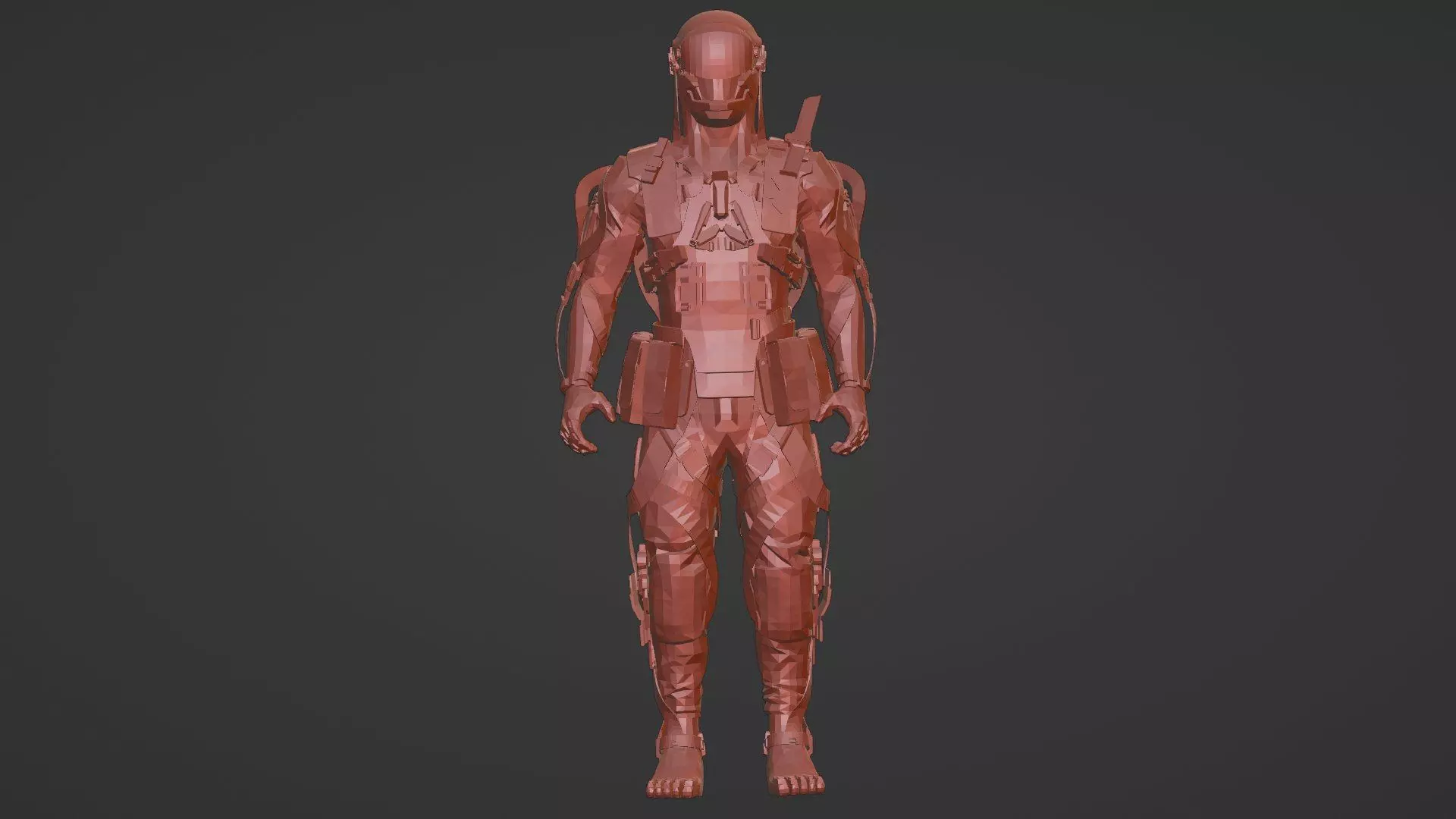 Heavy Combat Mech 3D Model Rigged for Game Engines Animation 3D model_15