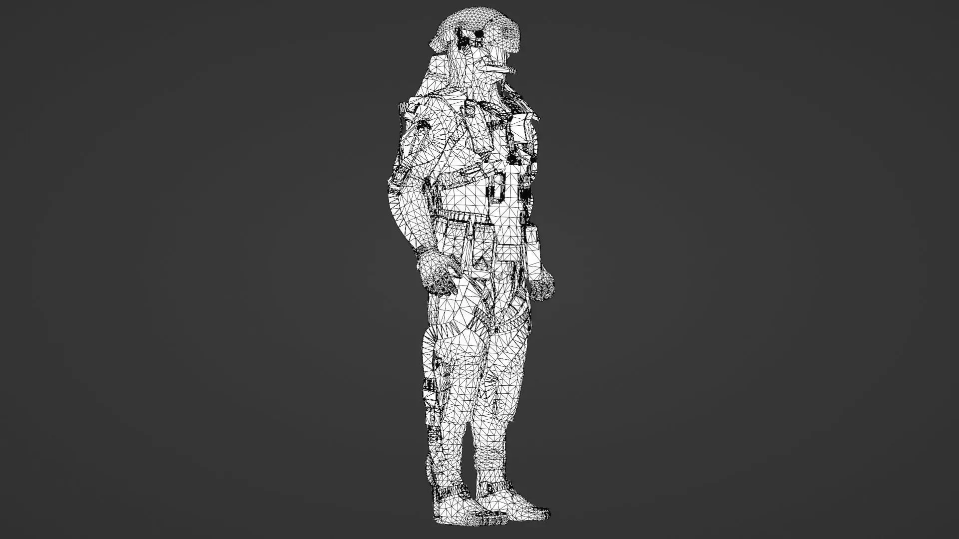 Heavy Combat Mech 3D Model Rigged for Game Engines Animation 3D model_31