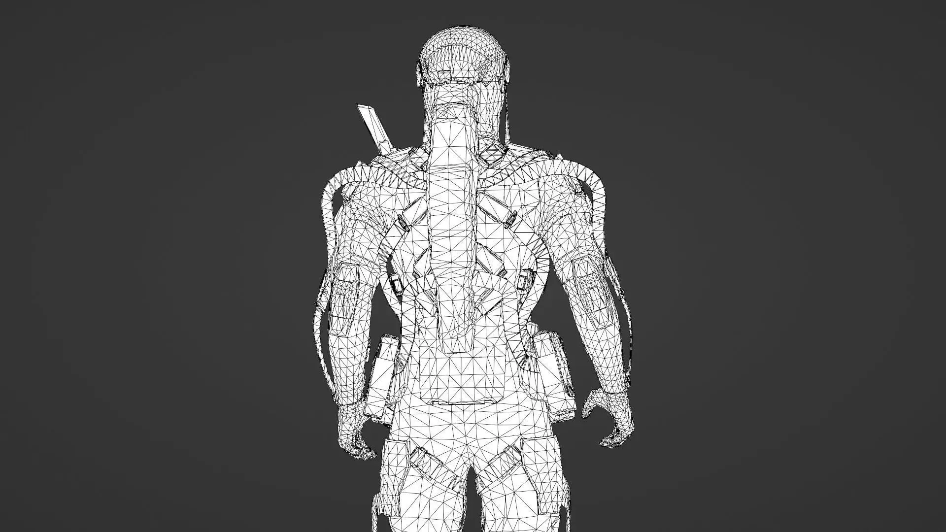Heavy Combat Mech 3D Model Rigged for Game Engines Animation 3D model_35