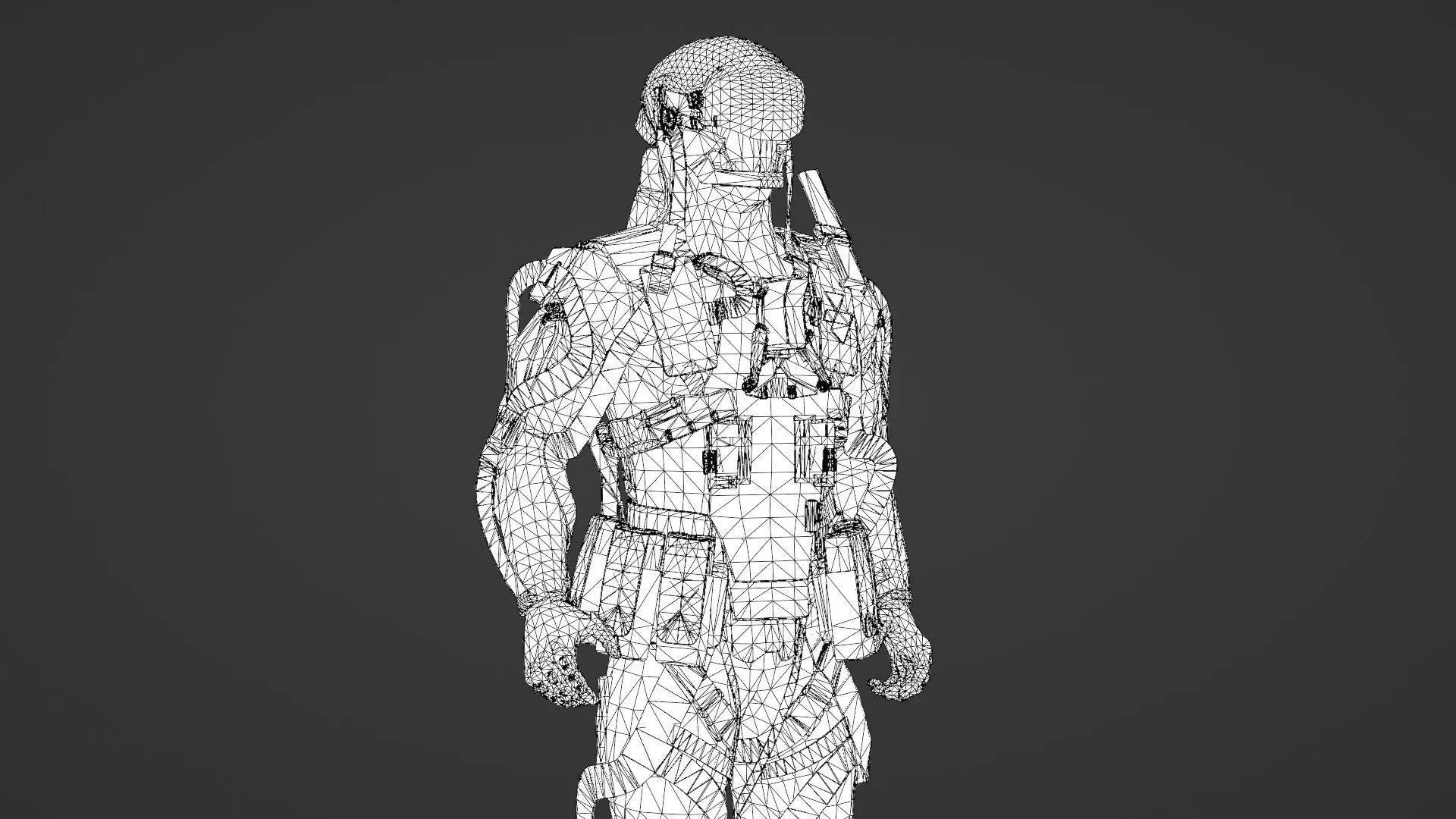 Heavy Combat Mech 3D Model Rigged for Game Engines Animation 3D model_32