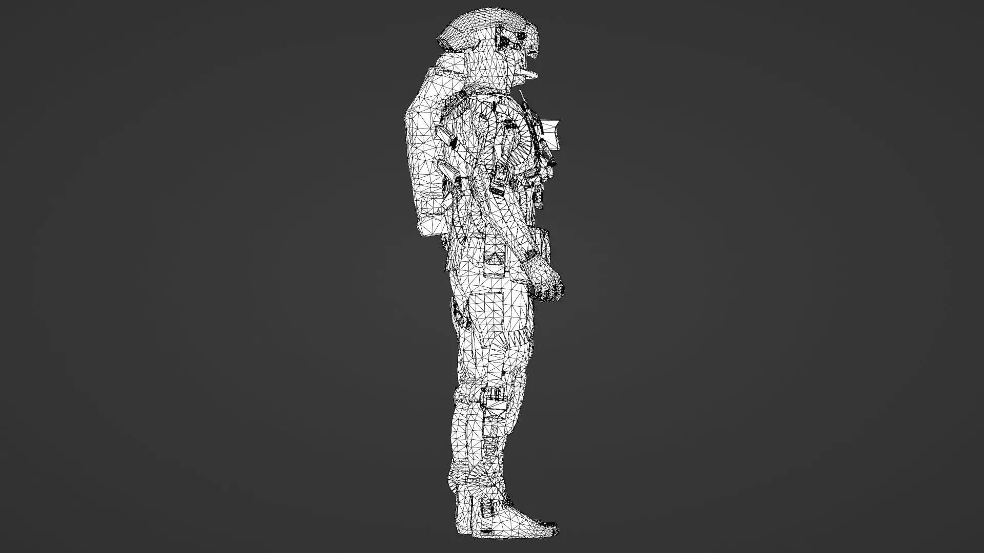 Heavy Combat Mech 3D Model Rigged for Game Engines Animation 3D model_30