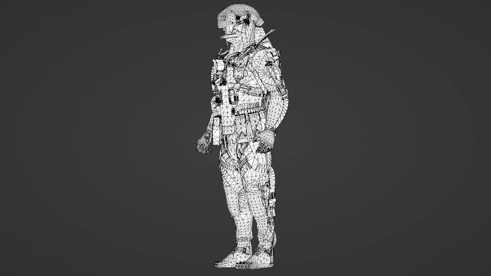 Heavy Combat Mech 3D Model Rigged for Game Engines Animation 3D model_24