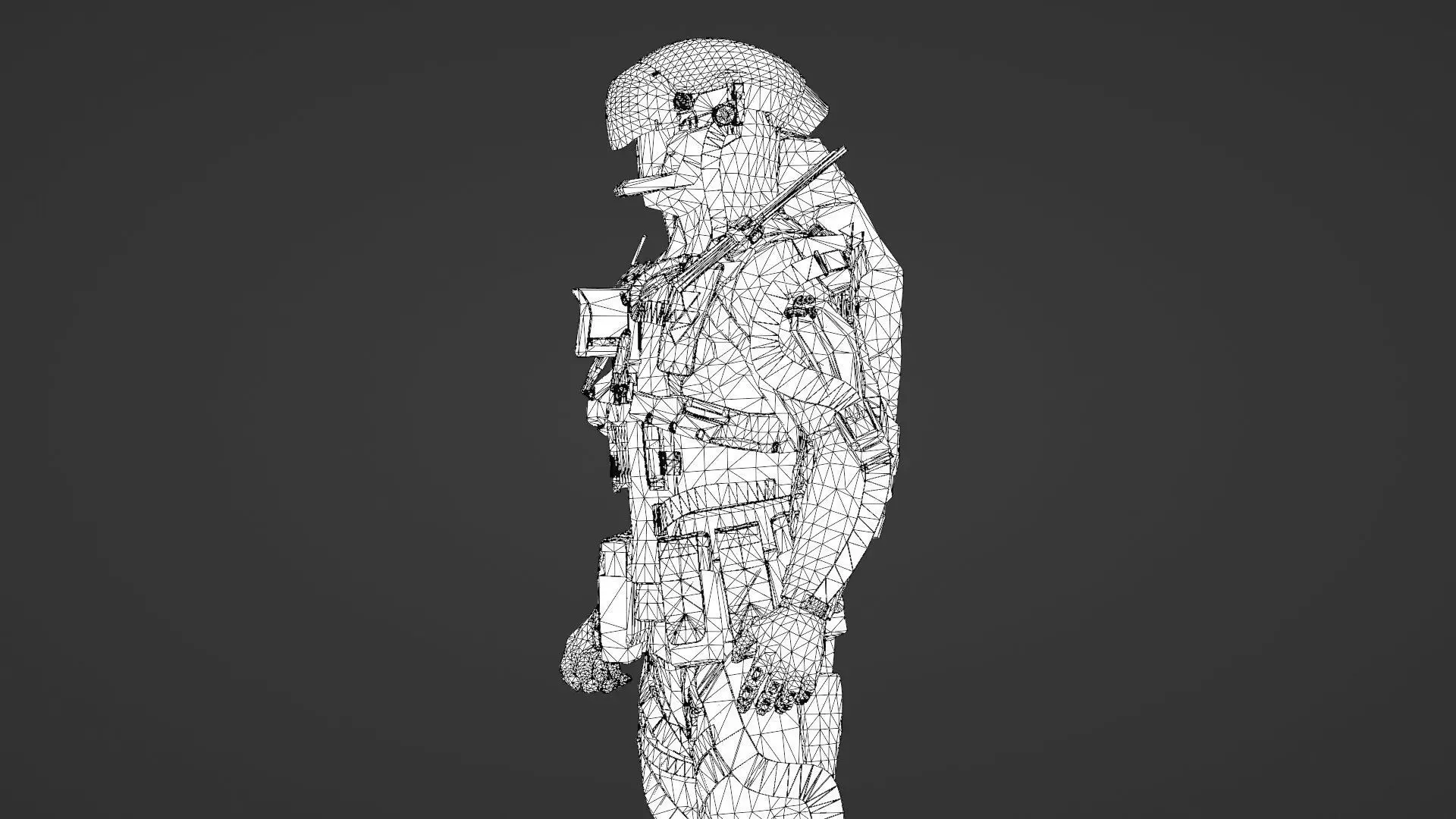 Heavy Combat Mech 3D Model Rigged for Game Engines Animation 3D model_33