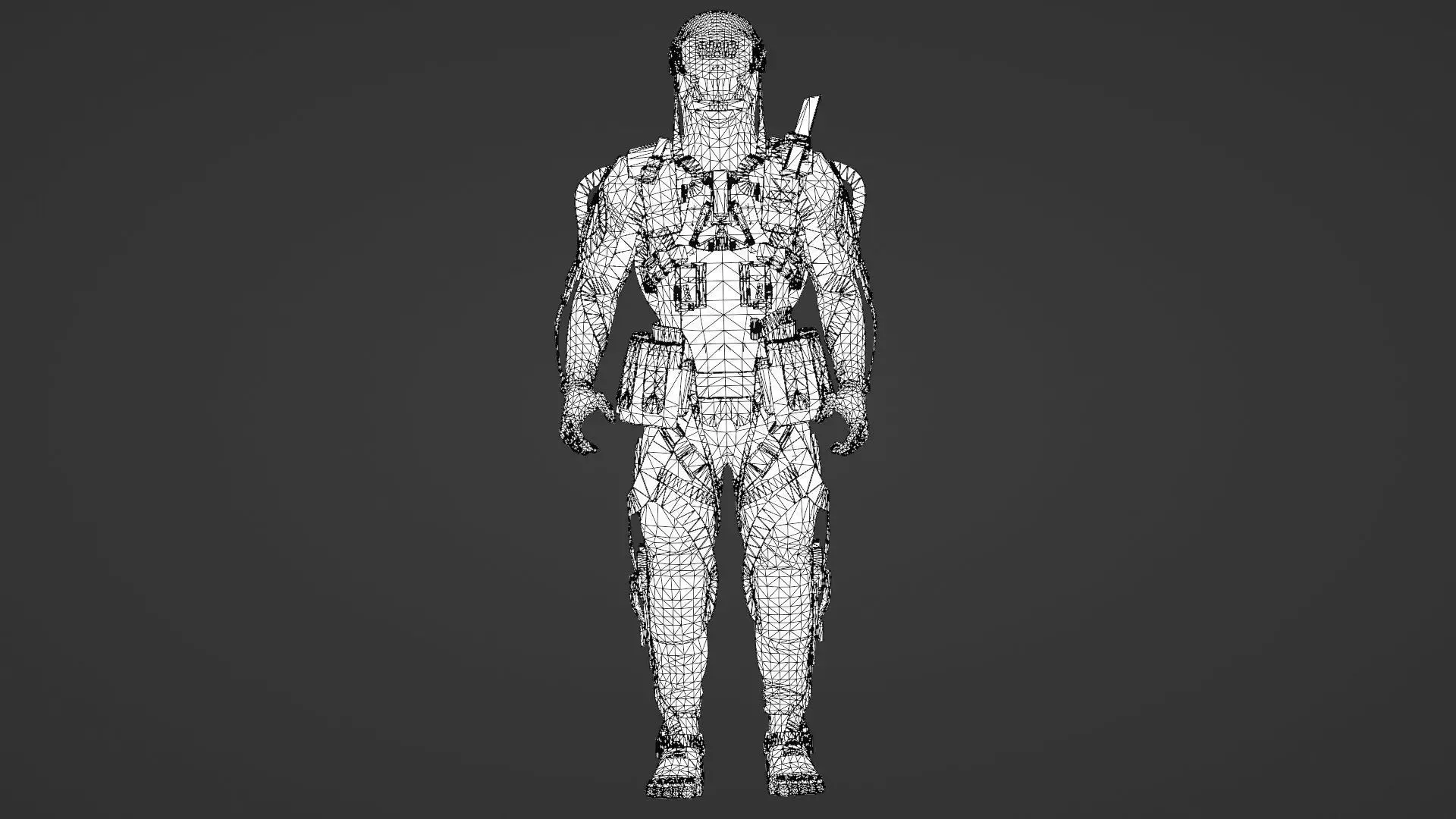 Heavy Combat Mech 3D Model Rigged for Game Engines Animation 3D model_27