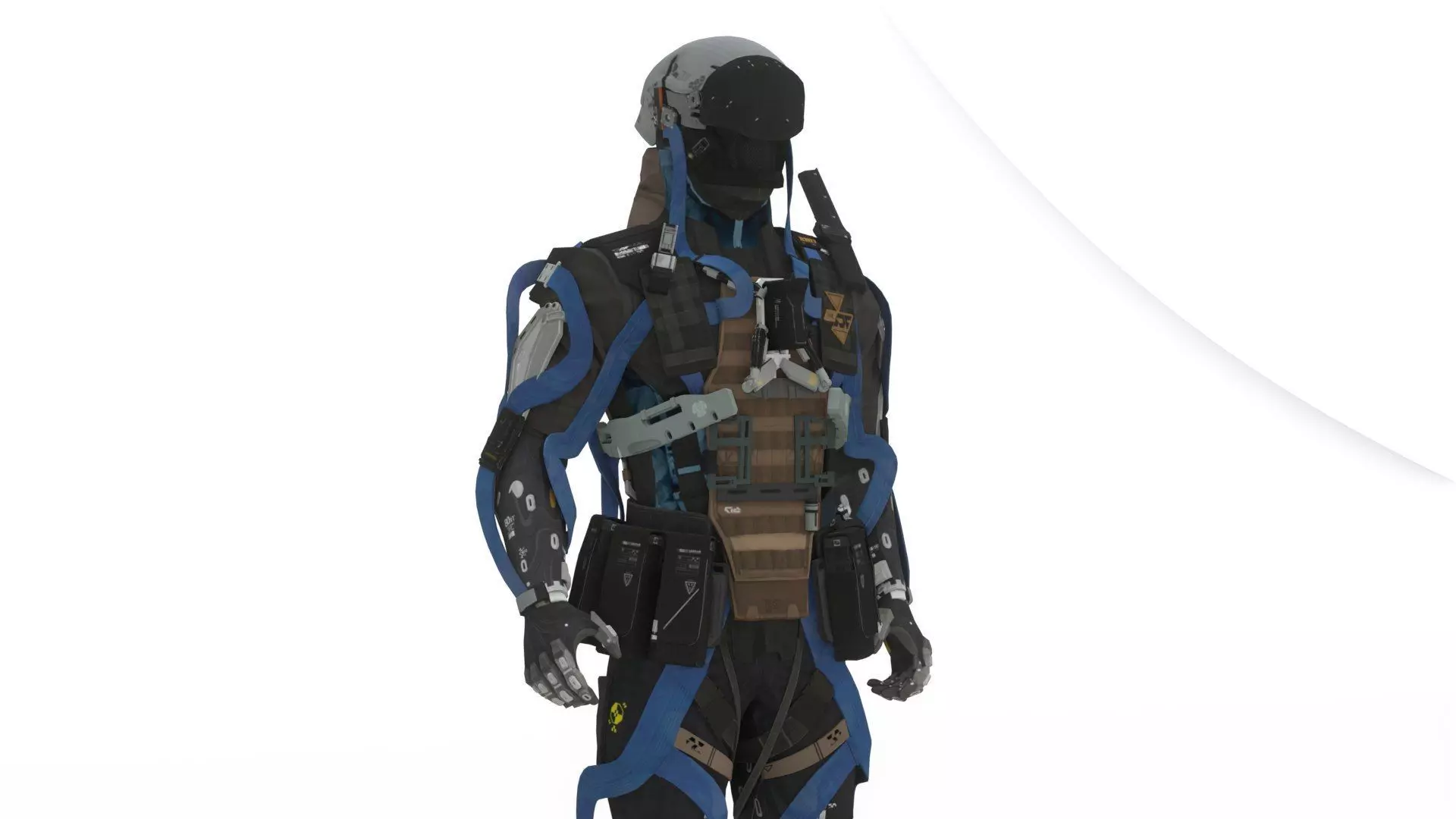 Heavy Combat Mech 3D Model Rigged for Game Engines Animation 3D model_6