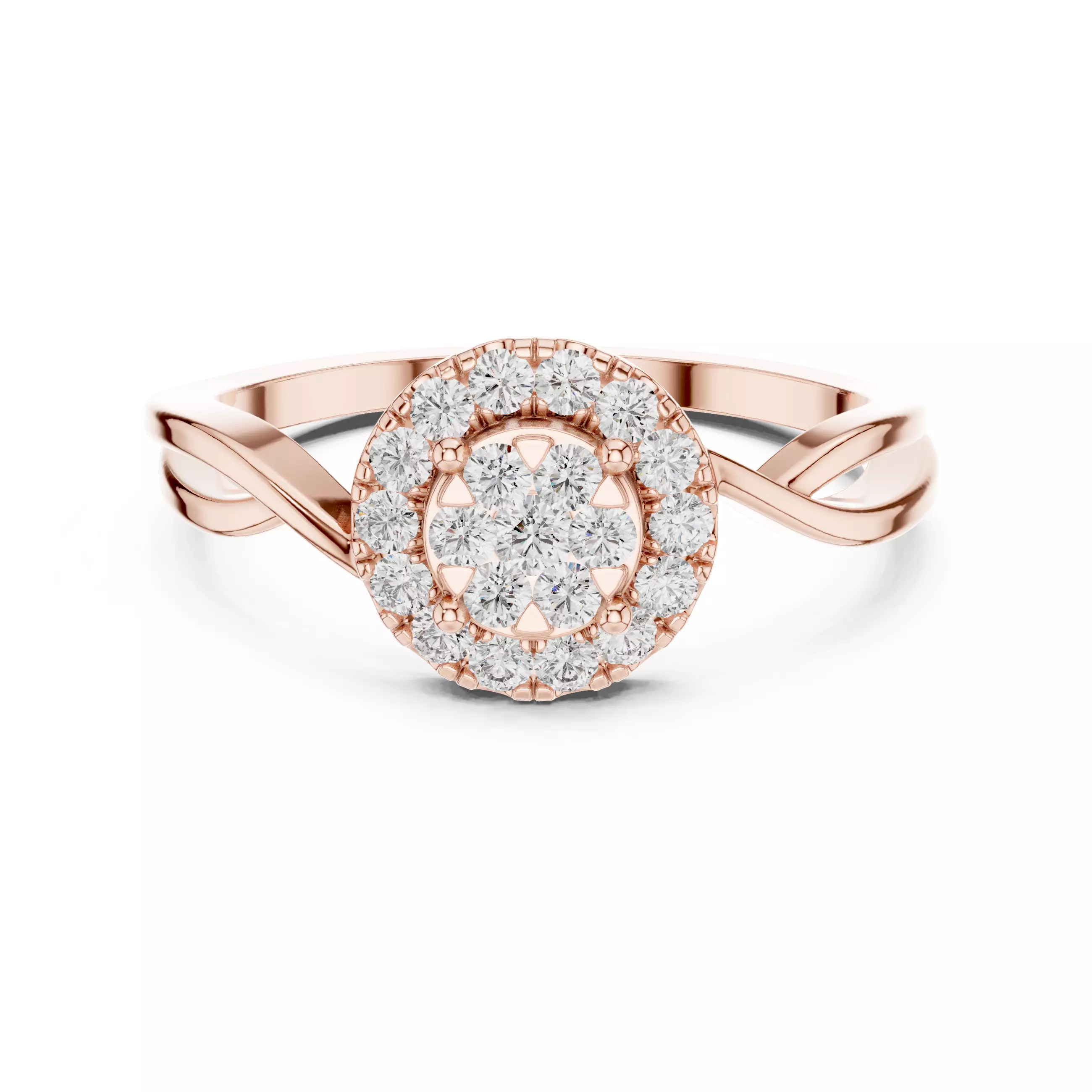 Round Diamond Ring 3D print model