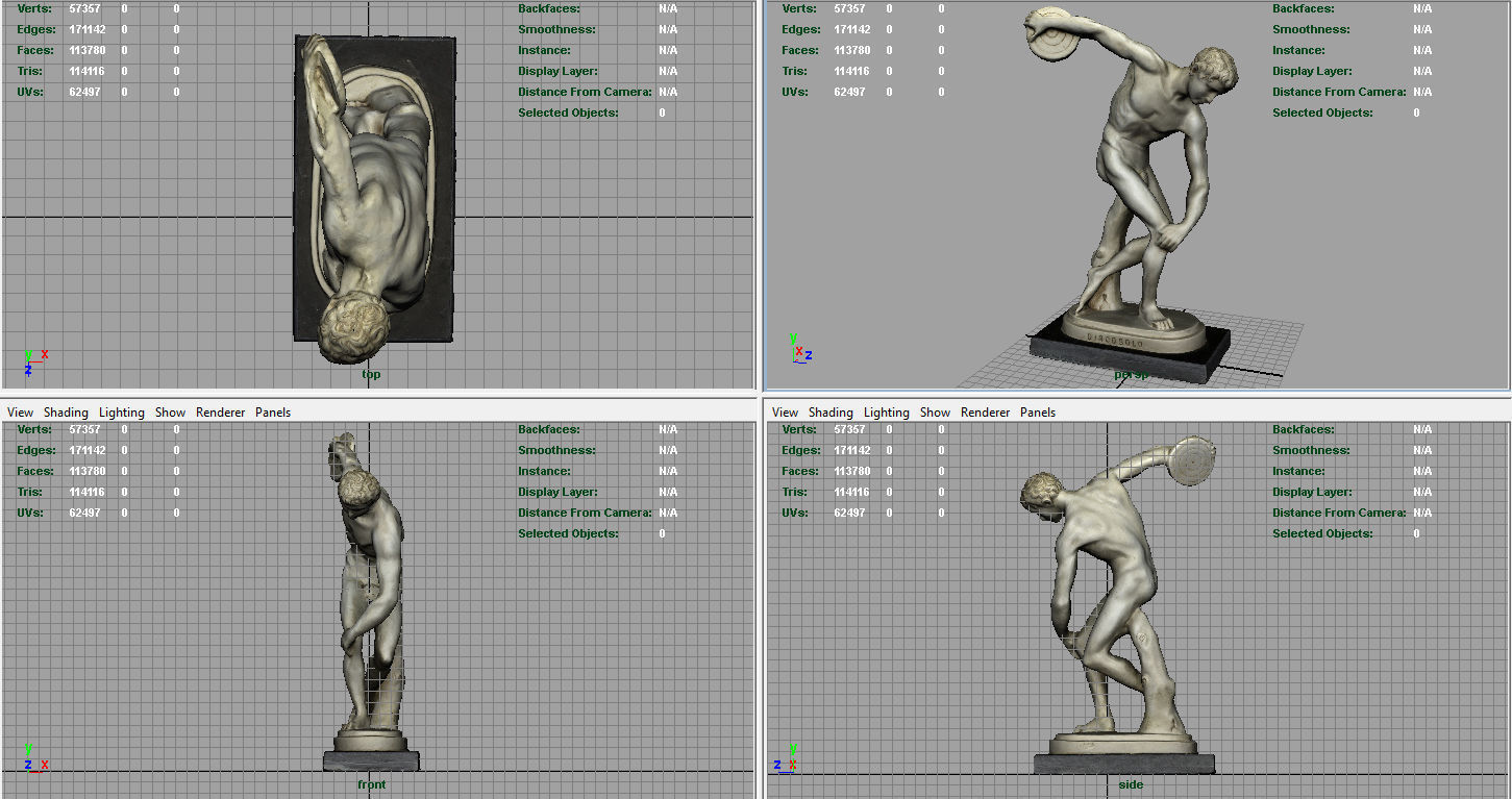 The Discobolus of Myron Low-poly 3D model_8
