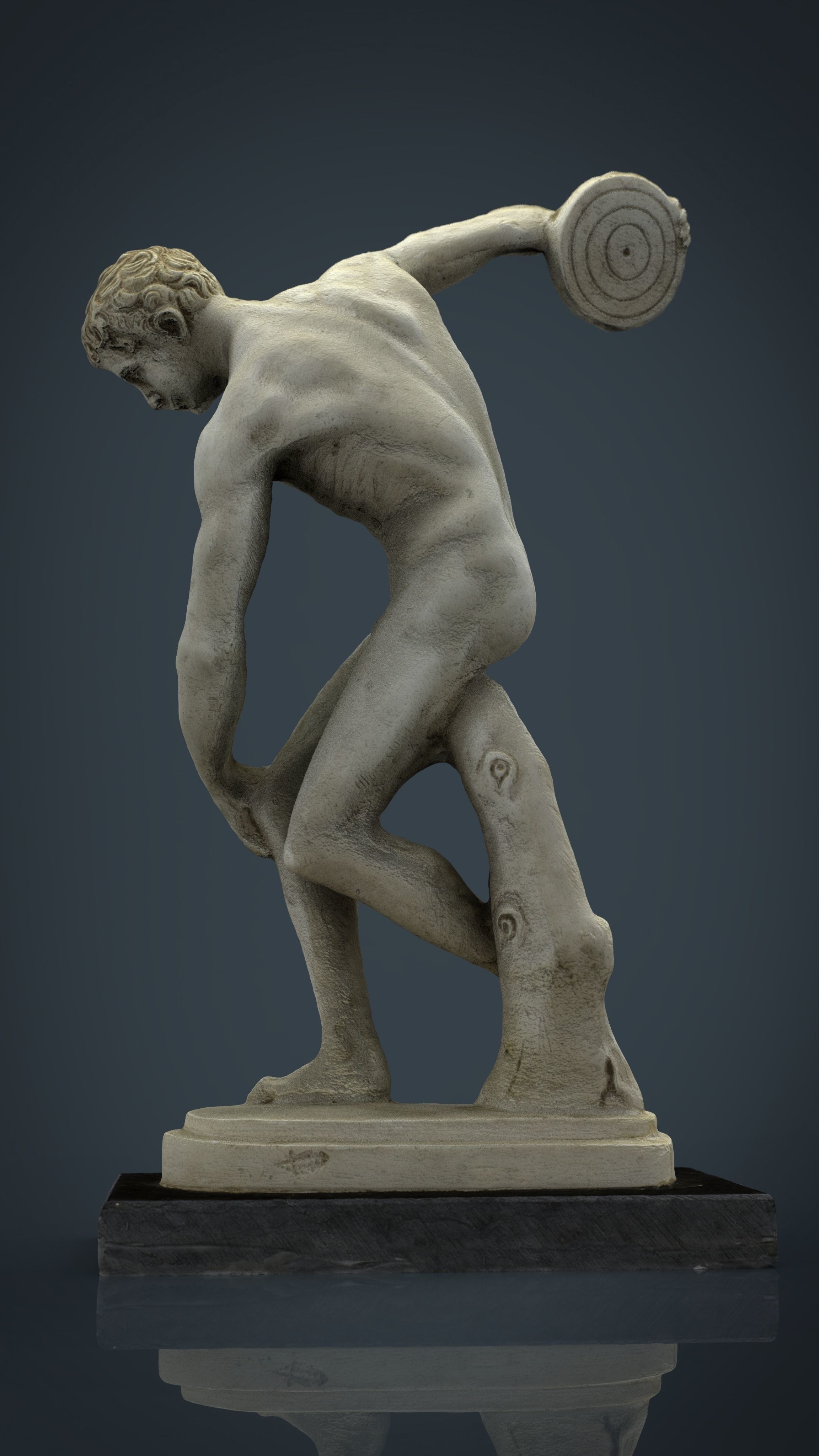The Discobolus of Myron Low-poly 3D model_10