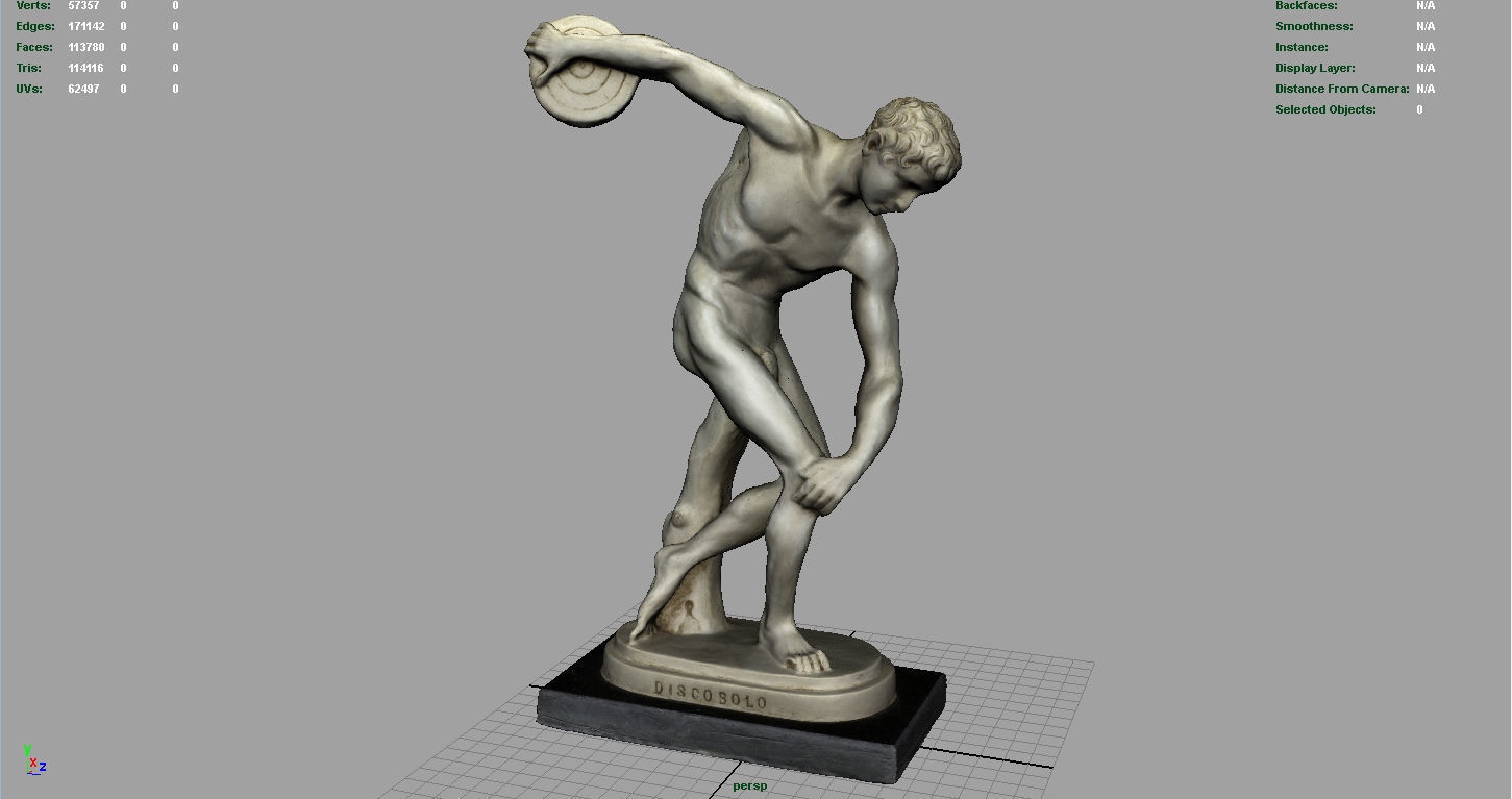 The Discobolus of Myron Low-poly 3D model_4