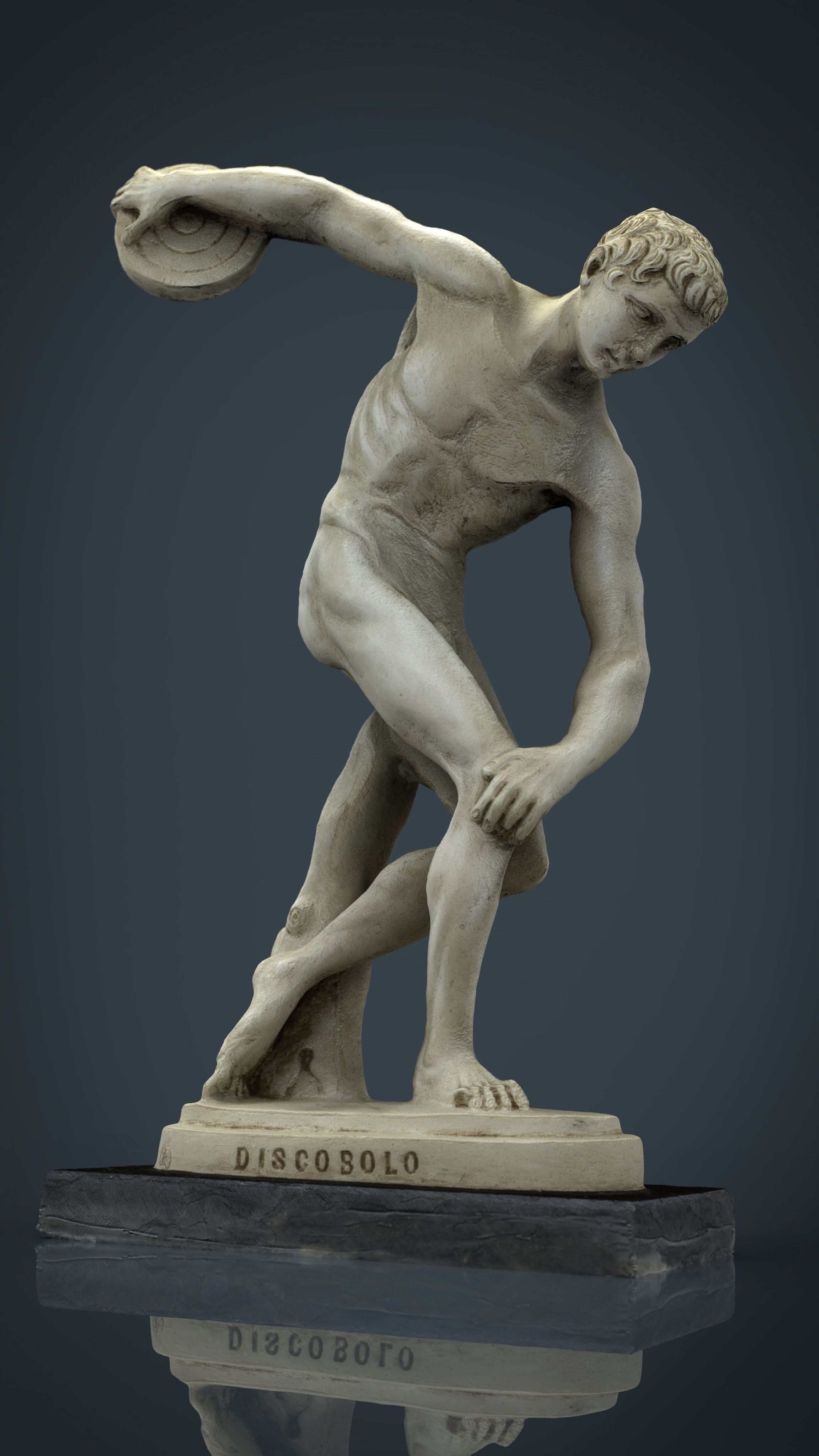 The Discobolus of Myron Low-poly 3D model_11