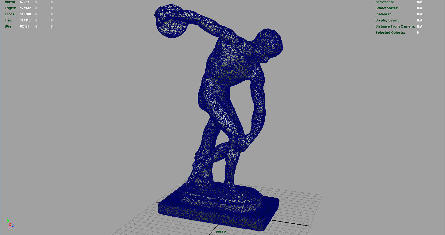 The Discobolus of Myron Low-poly 3D model_5