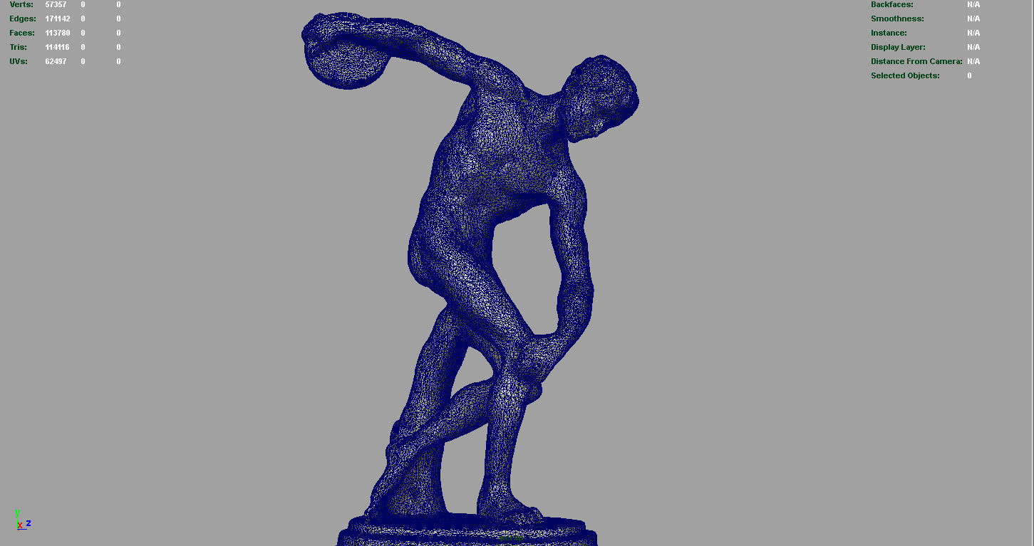 The Discobolus of Myron Low-poly 3D model_9