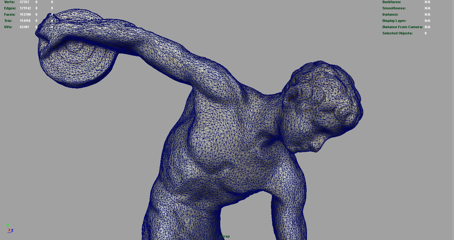 The Discobolus of Myron Low-poly 3D model_13