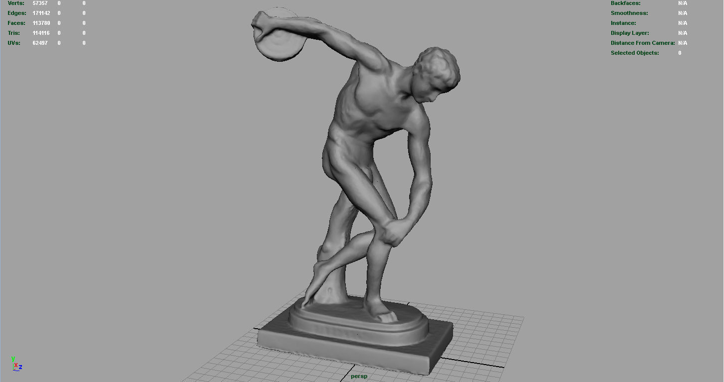 The Discobolus of Myron Low-poly 3D model_3