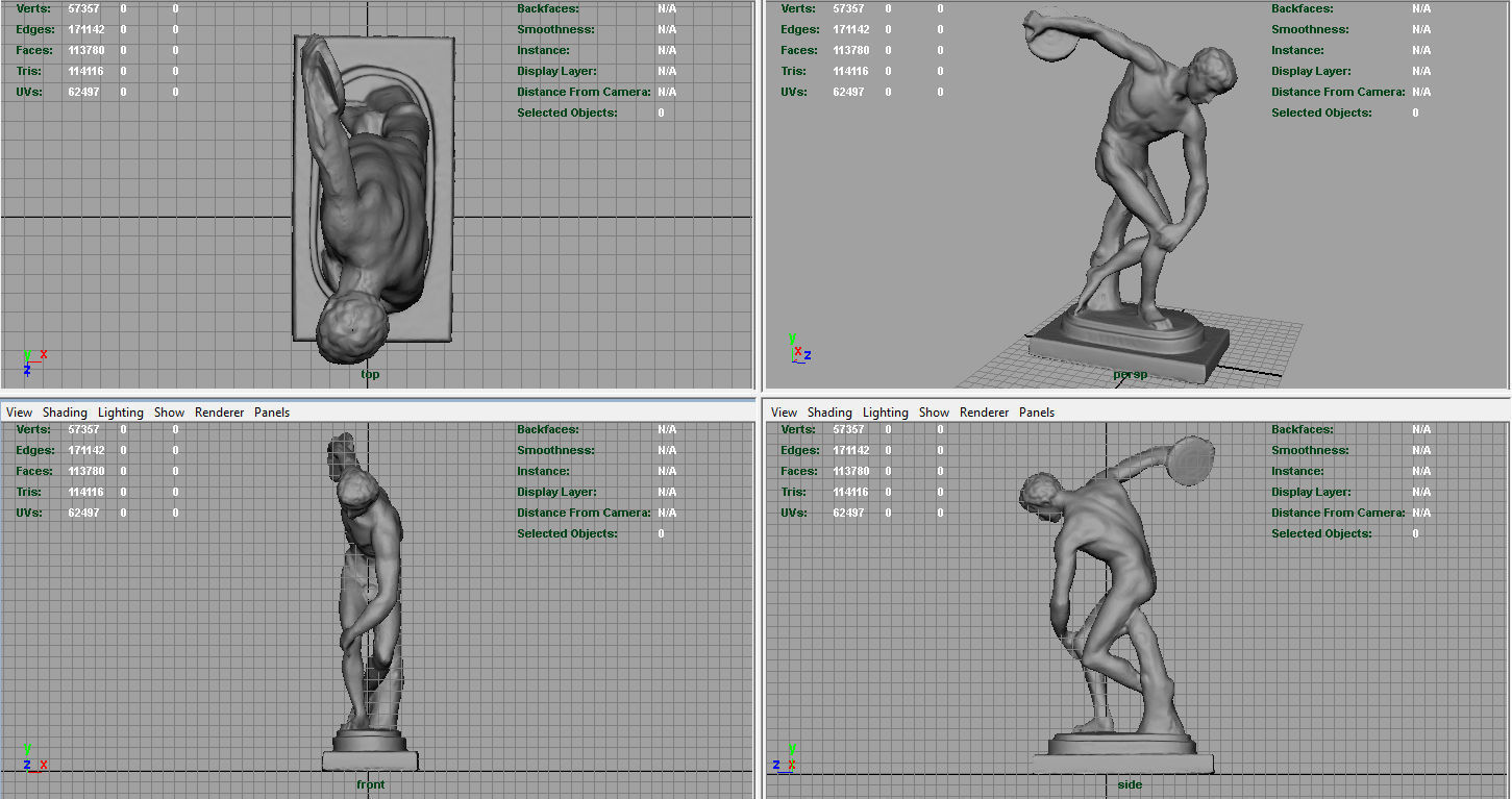 The Discobolus of Myron Low-poly 3D model_7