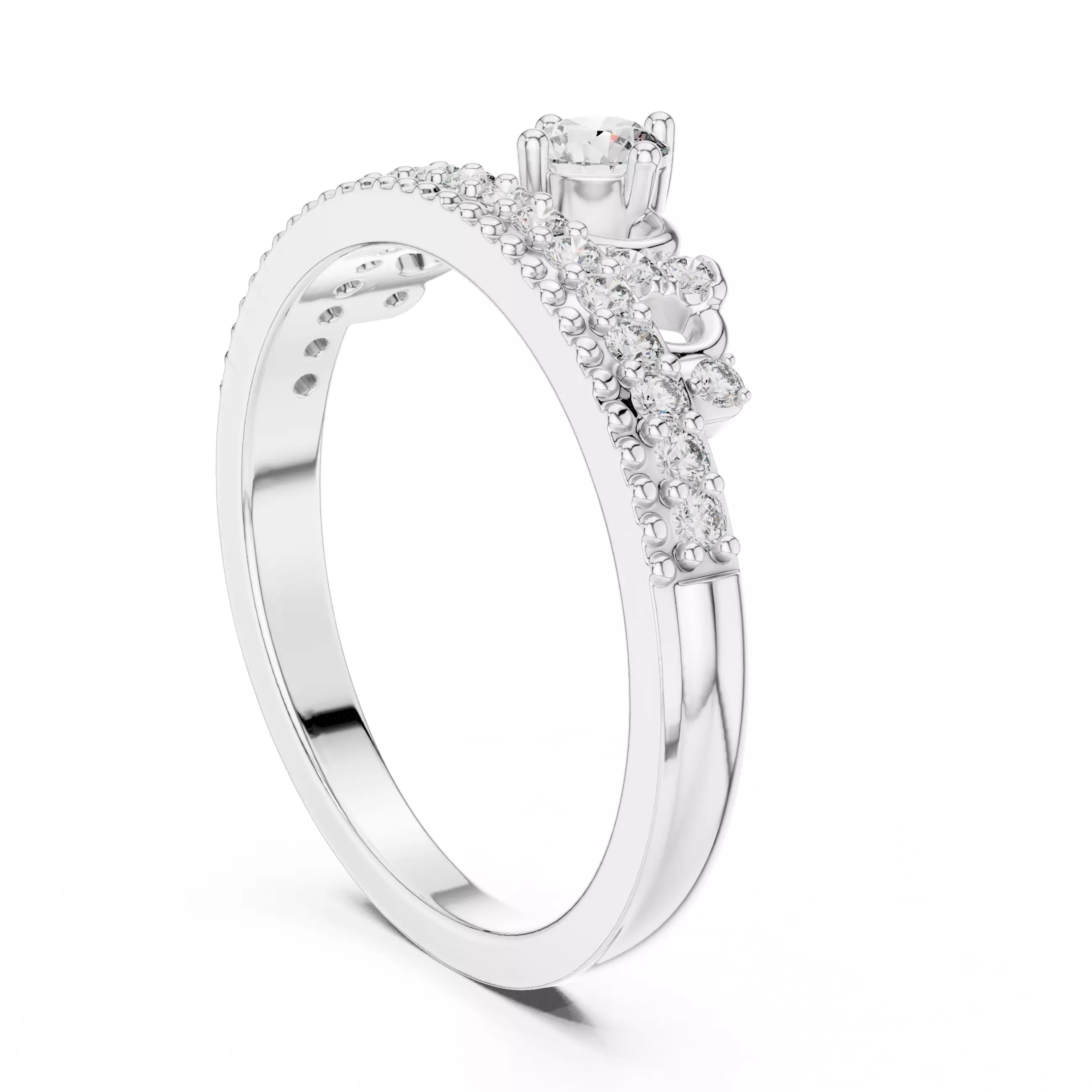 Round Diamond Ring 3D print model_10