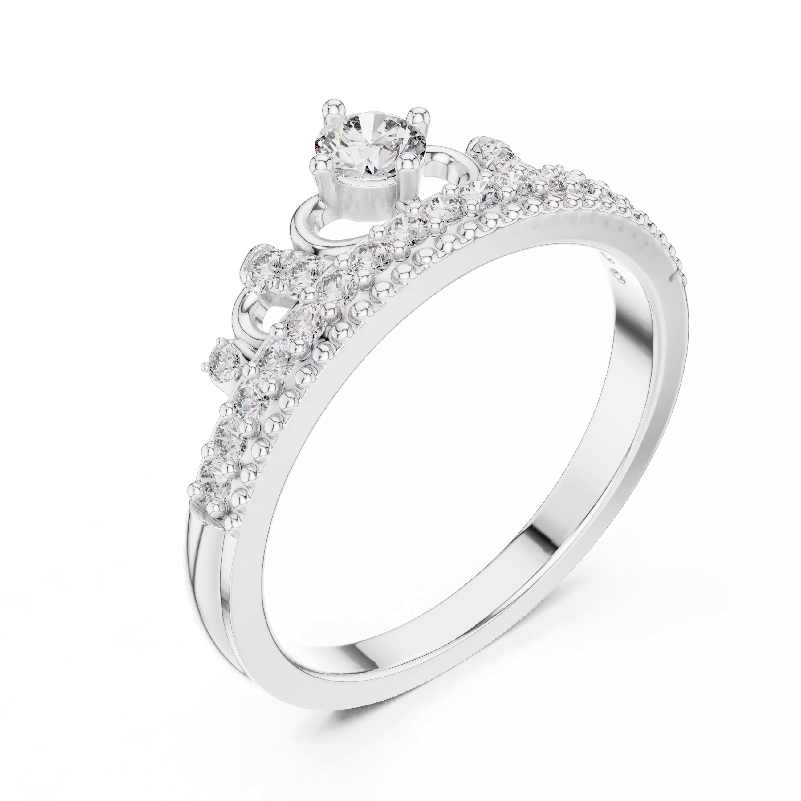 Round Diamond Ring 3D print model_11