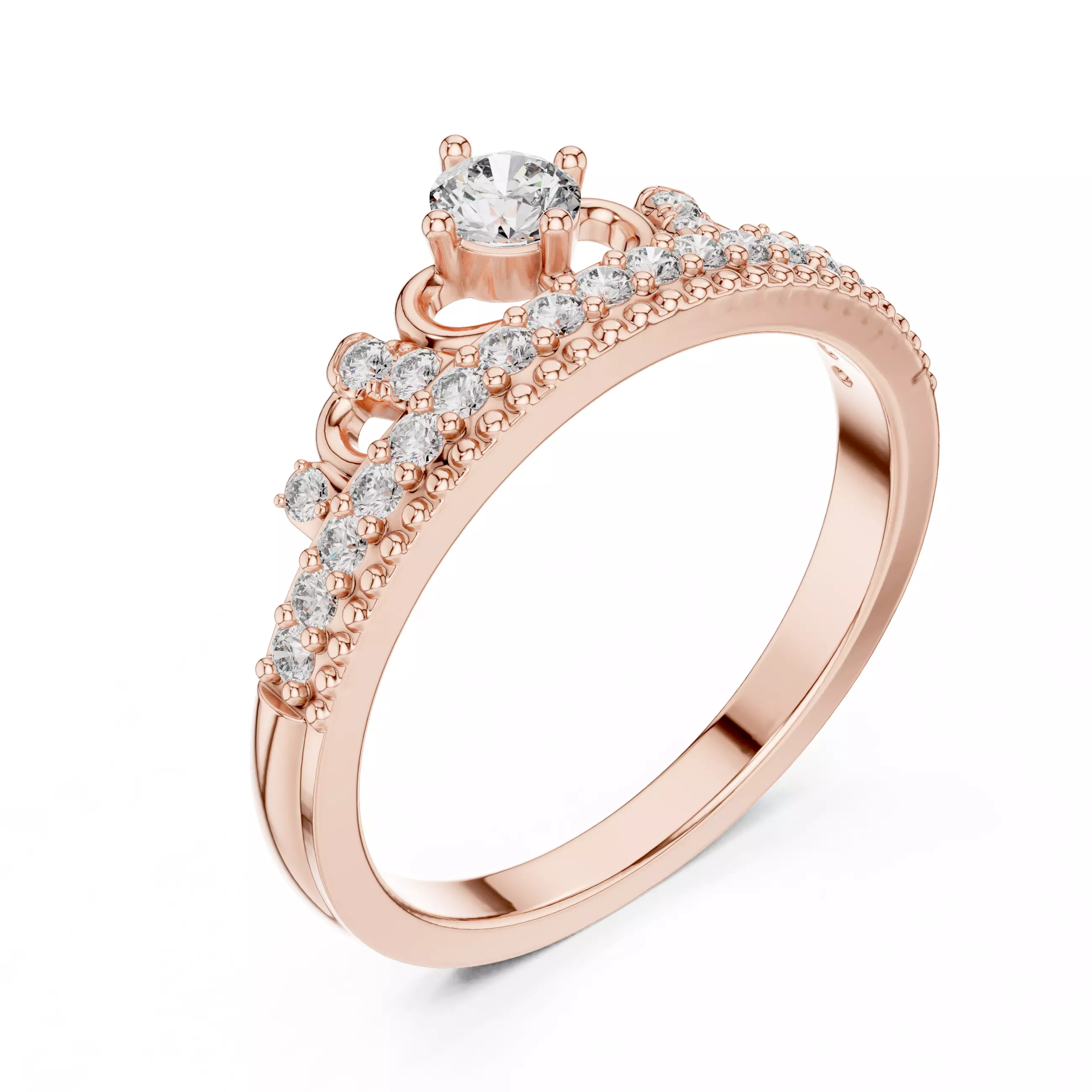 Round Diamond Ring 3D print model_9