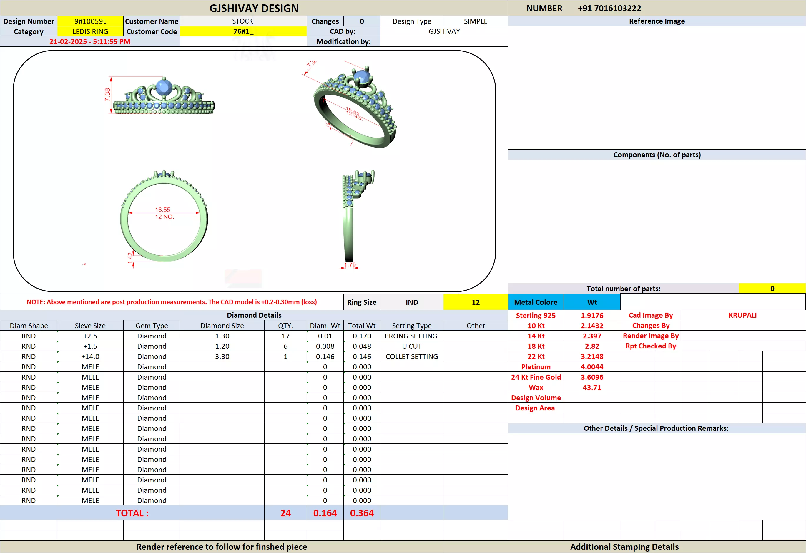 Round Diamond Ring 3D print model_7