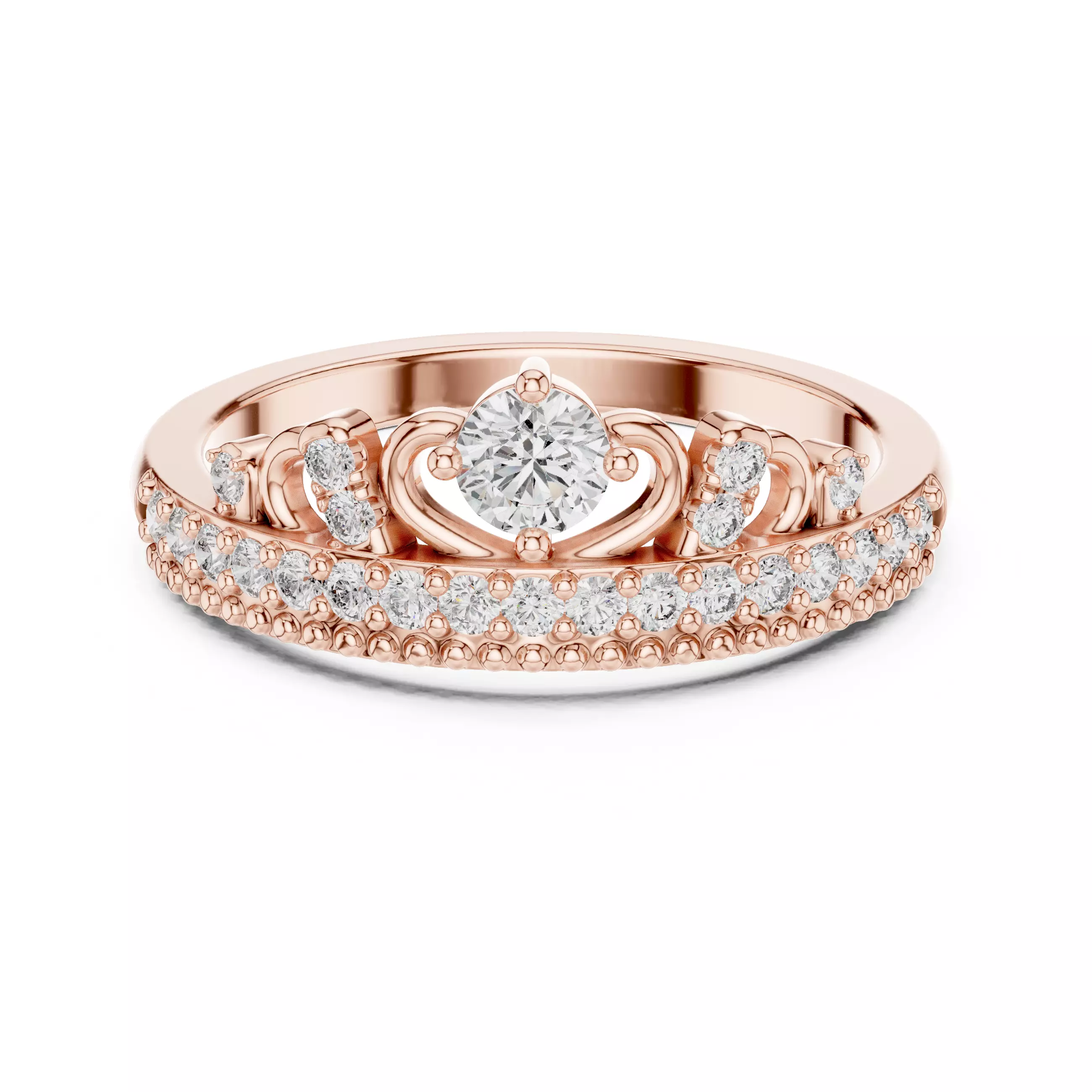 Round Diamond Ring 3D print model_0