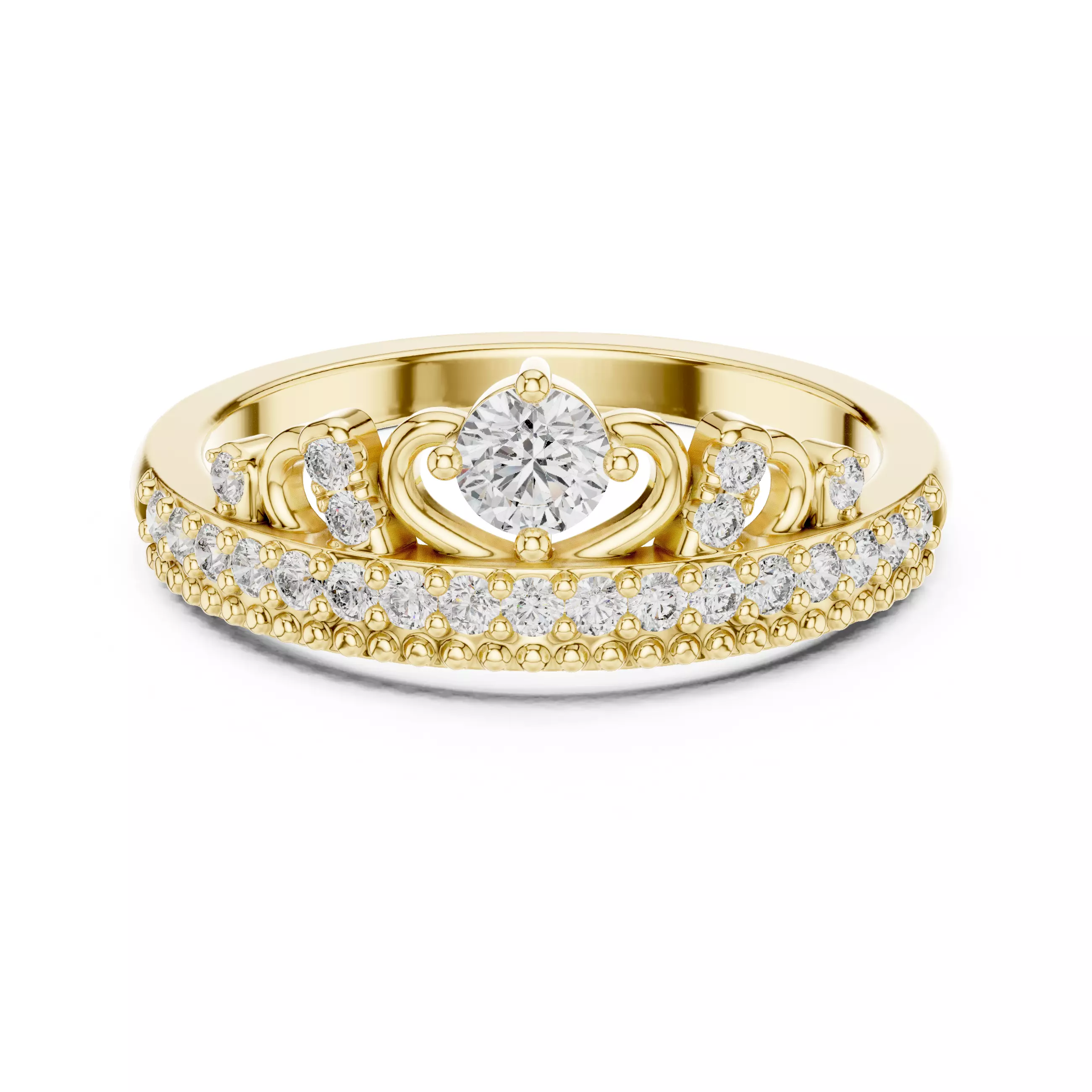 Round Diamond Ring 3D print model_5