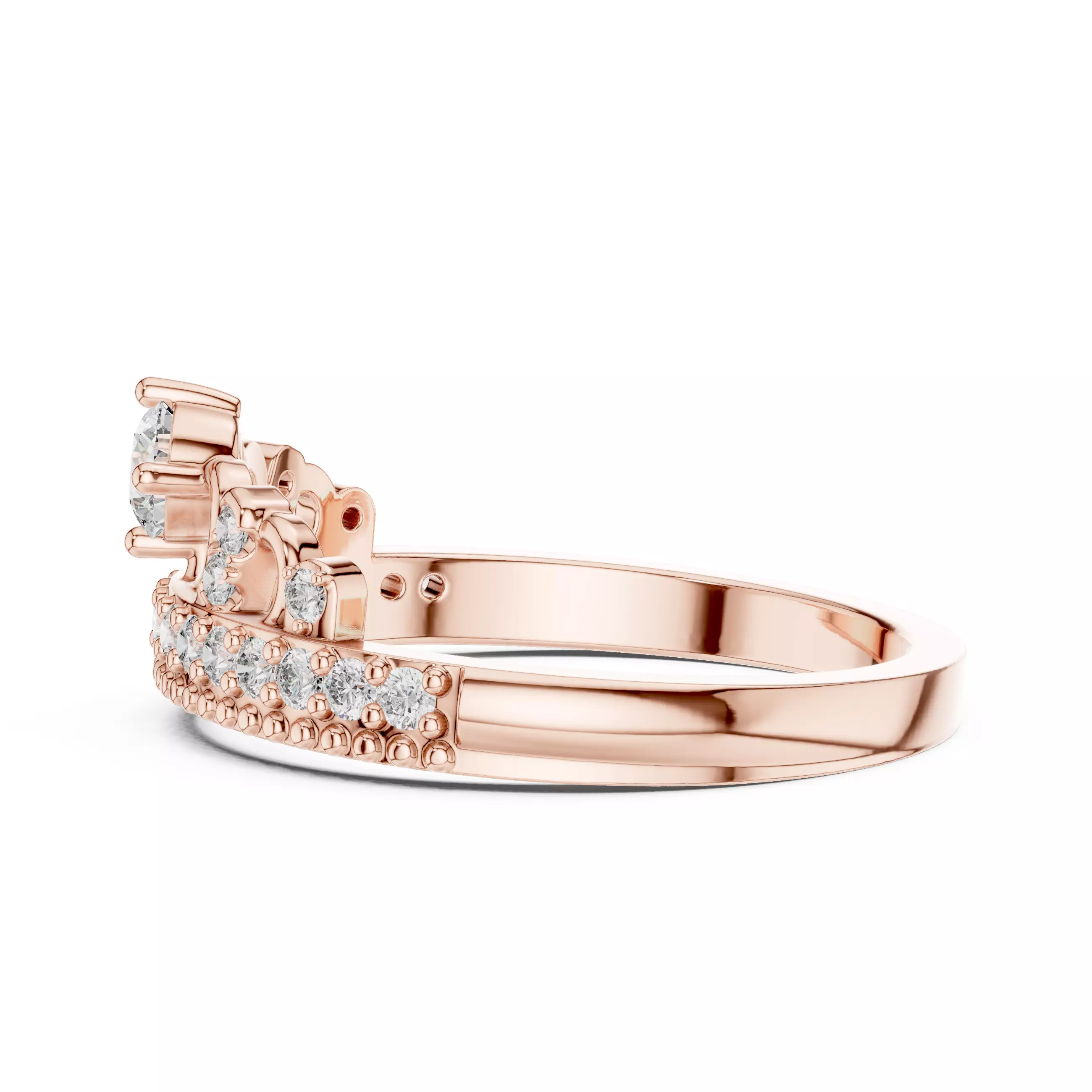 Round Diamond Ring 3D print model_1