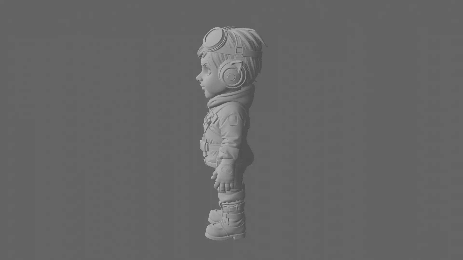 Detailed Daring Gnome Pilot World of Style 3D Model 3D model_7