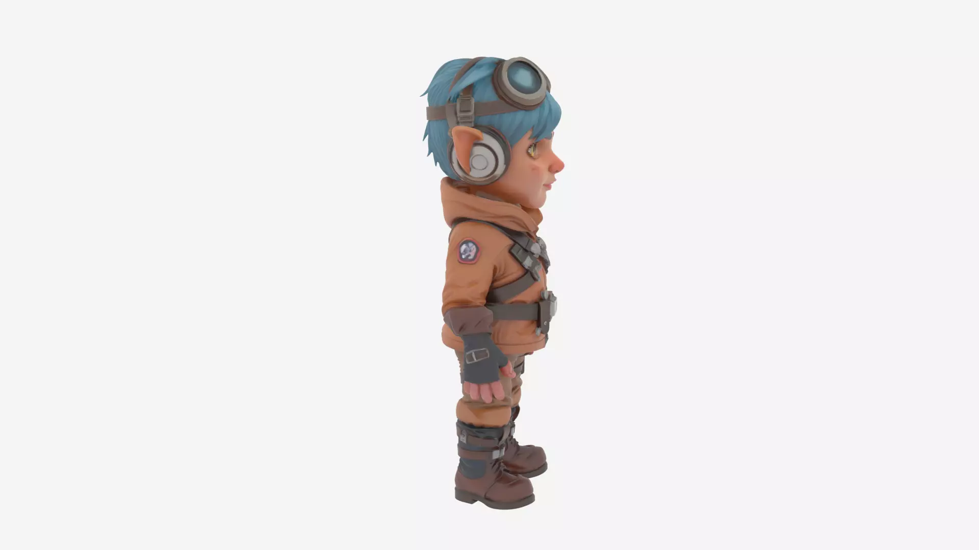 Detailed Daring Gnome Pilot World of Style 3D Model 3D model_3