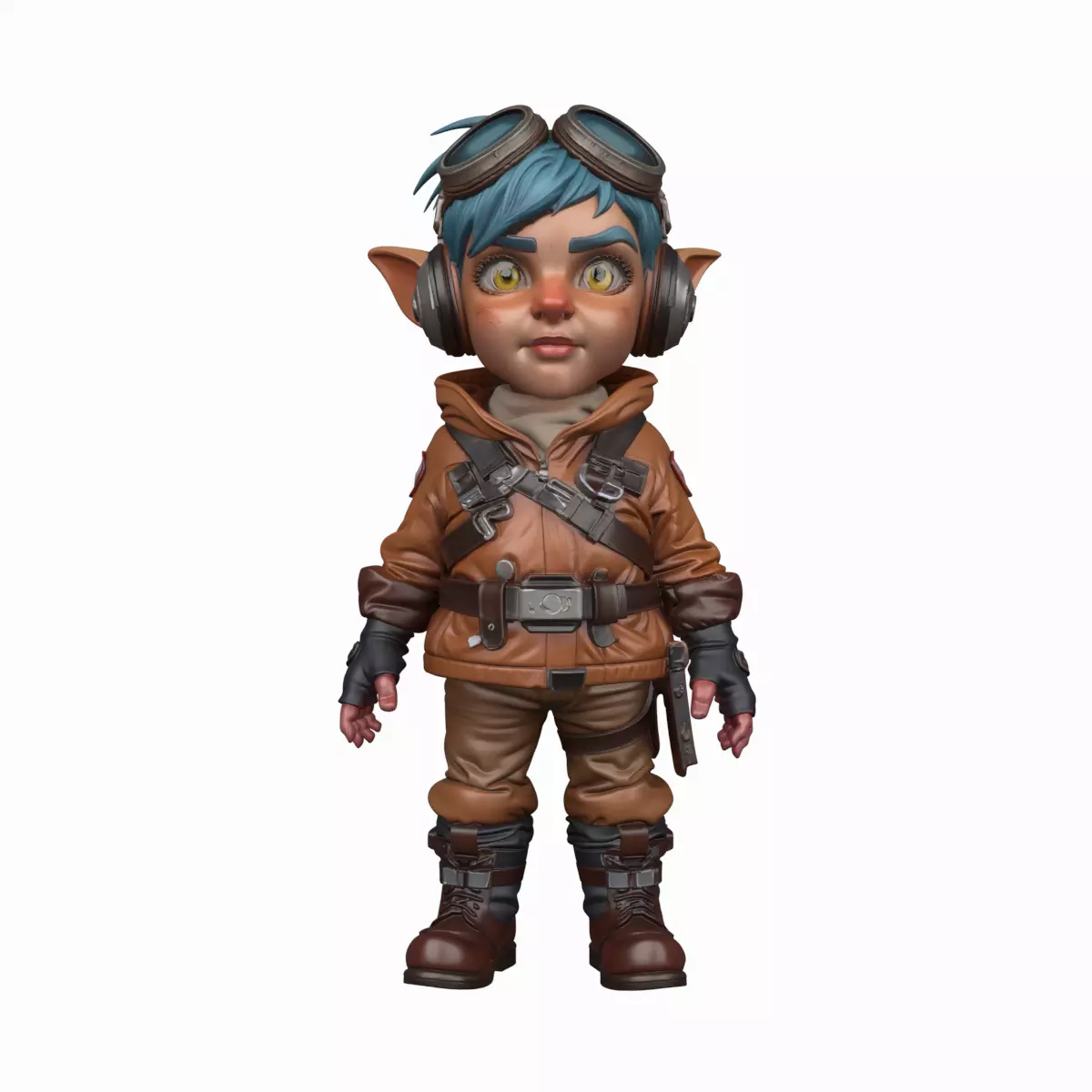 Detailed Daring Gnome Pilot World of Style 3D Model 3D model_0